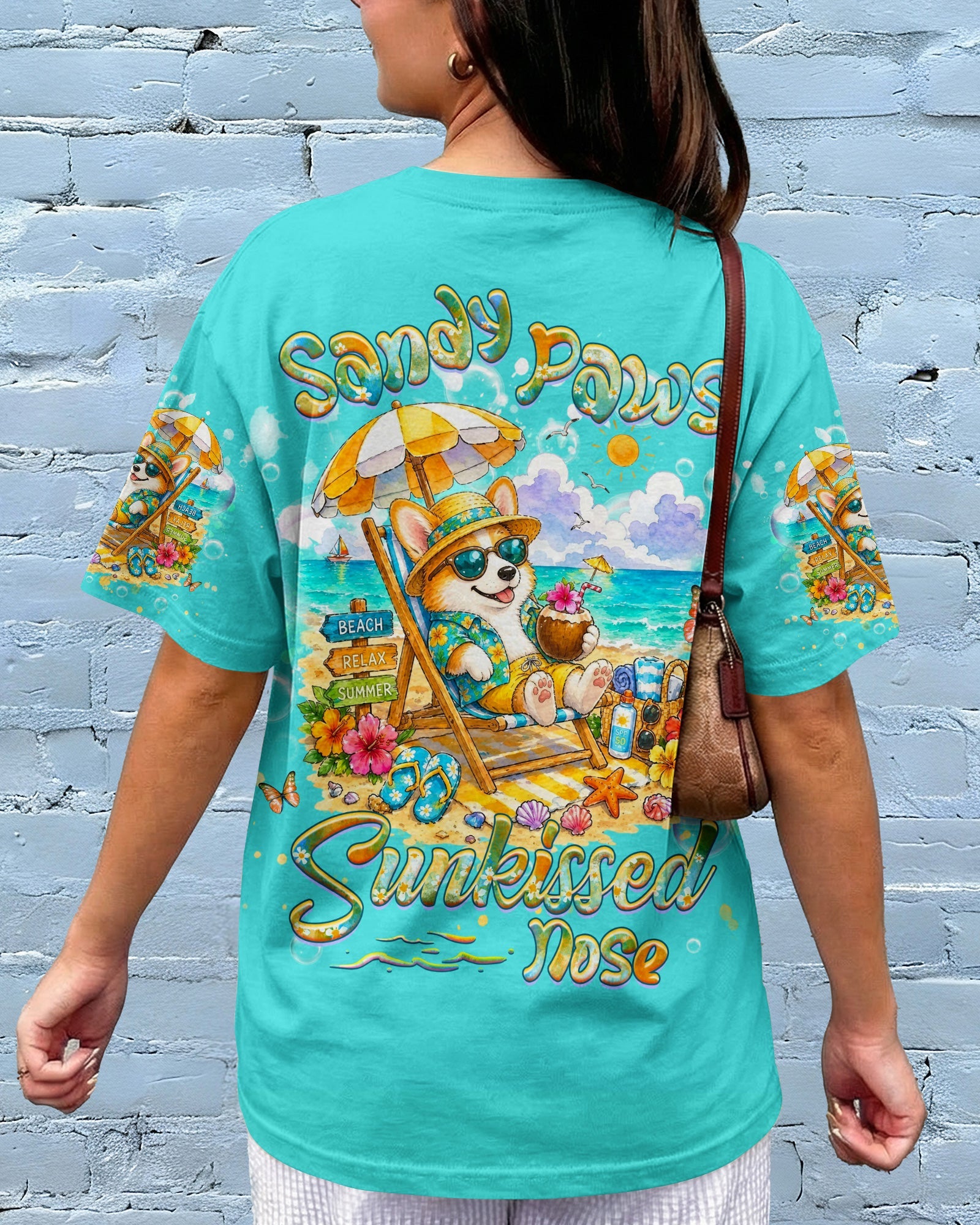 SANDY PAWS SUNKISSED NOSE CORGI DOG ALL OVER PRINT - TLHG0505261