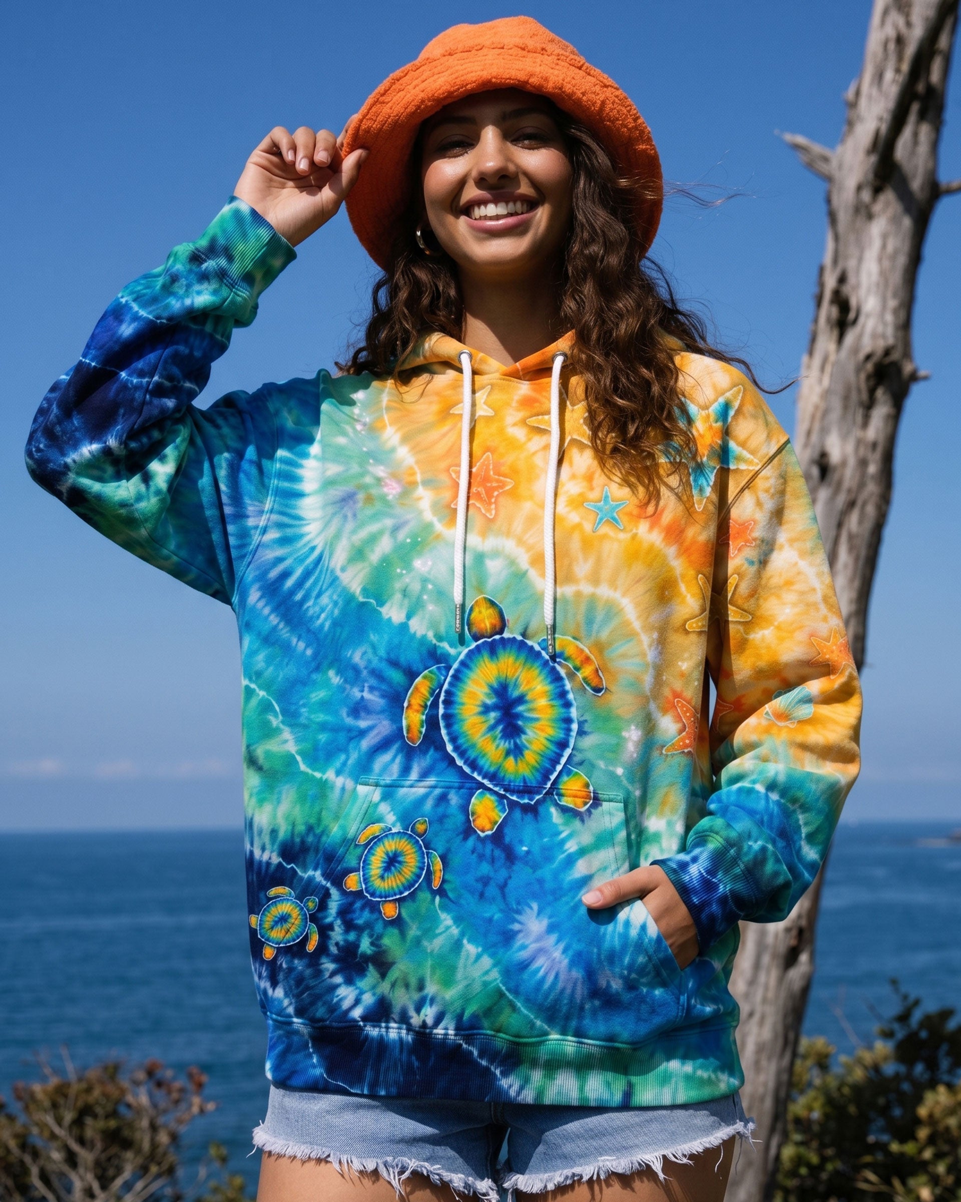 THREE TURTLES BEACH SAND BURST ALL OVER PRINT  - TLTW2206261