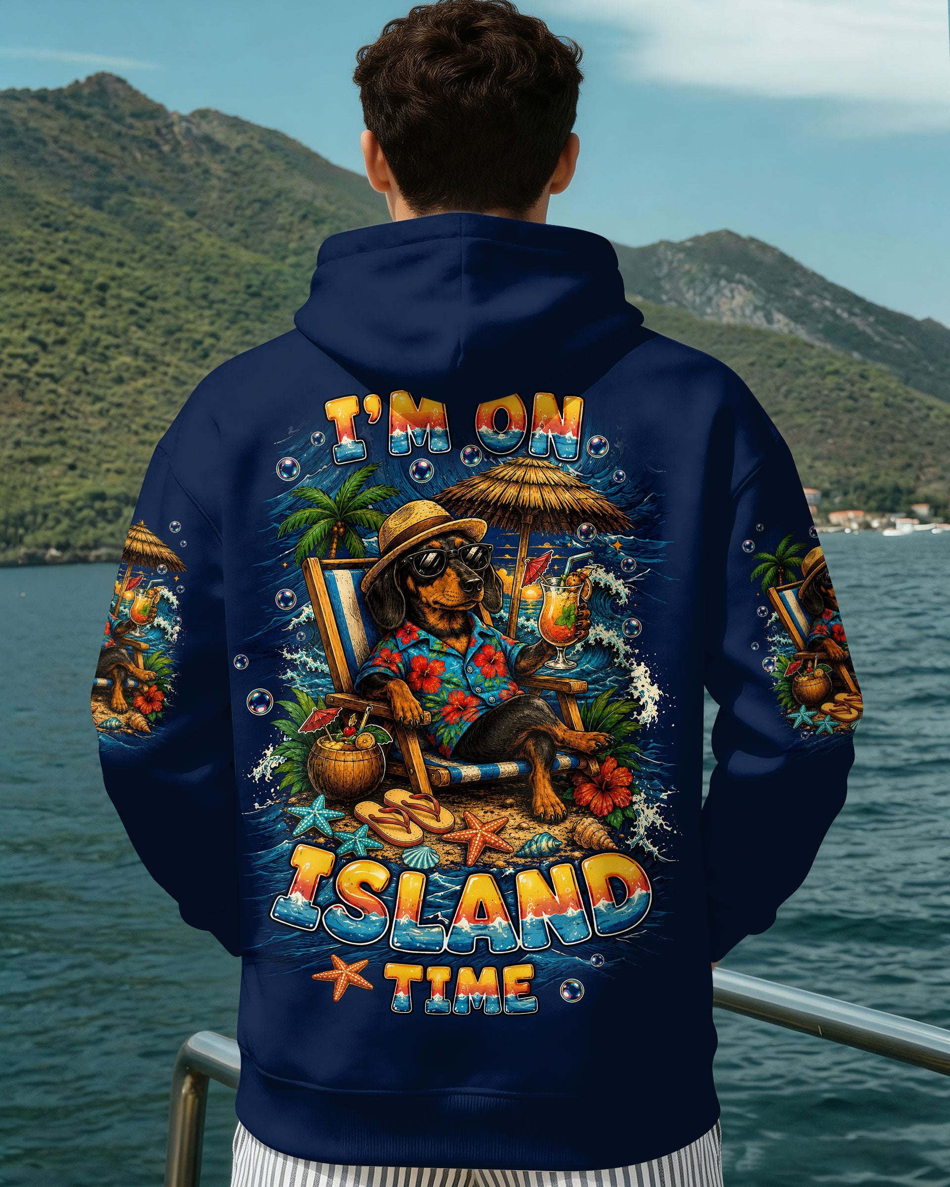 I'M ON ISLAND TIME DACHSHUND DOG ALL OVER PRINT  - TLTW0206261