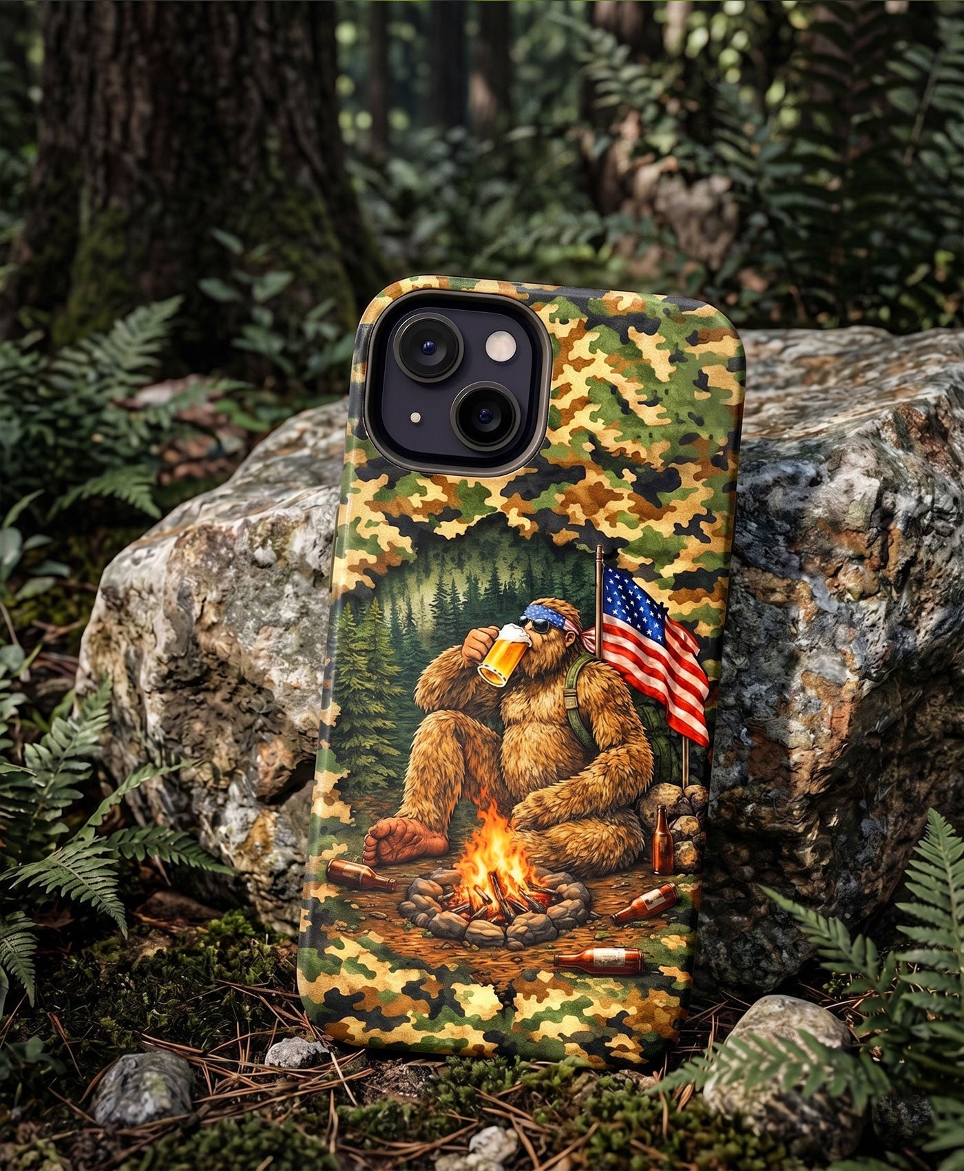 BIGFOOT CAMPFIRE CAMOUFLAGE PHONE CASE   - TLHN1604264