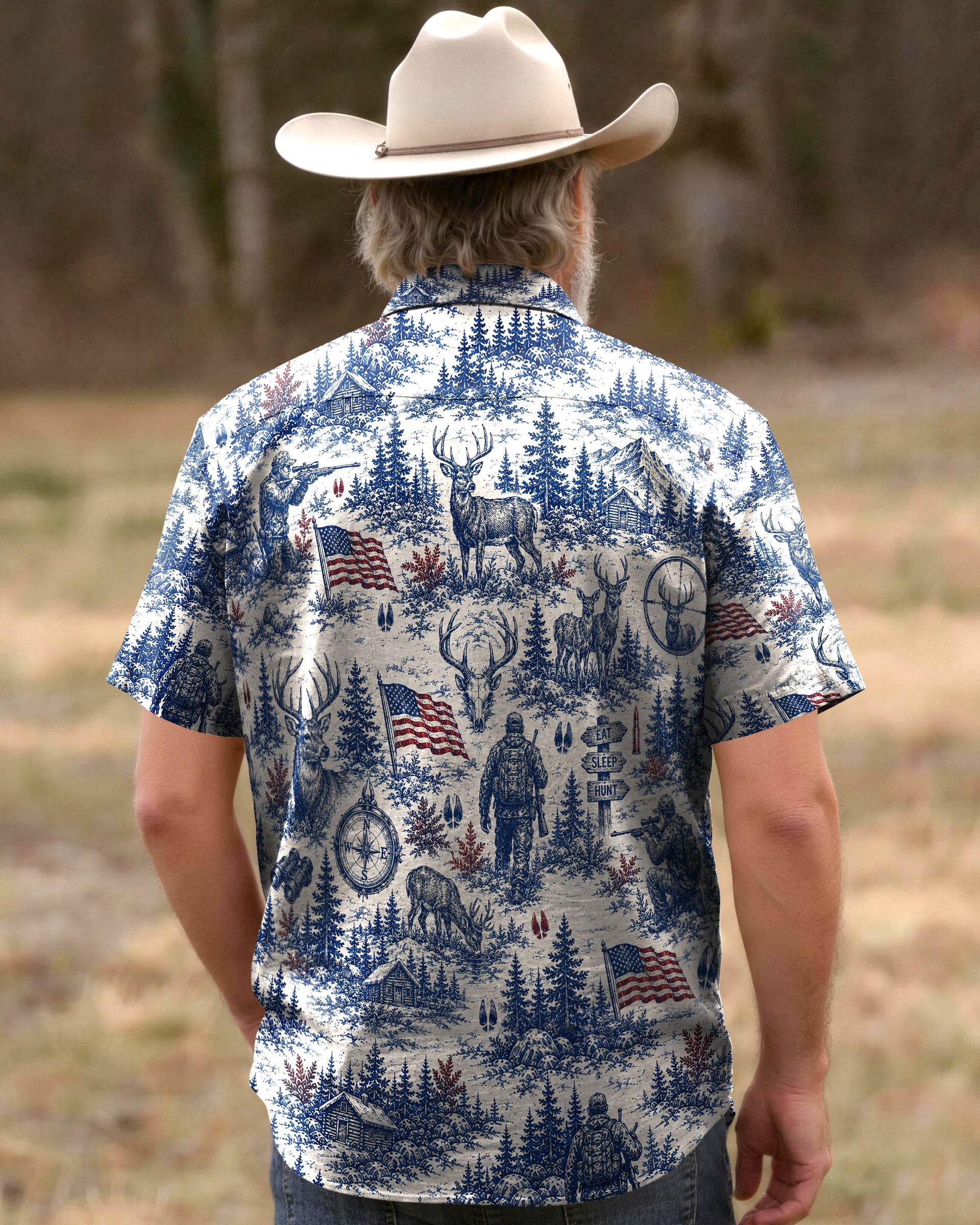 HUNTING DEER FOREST BUTTON-DOWN COLLAR SHIRT  - TLNT3005262