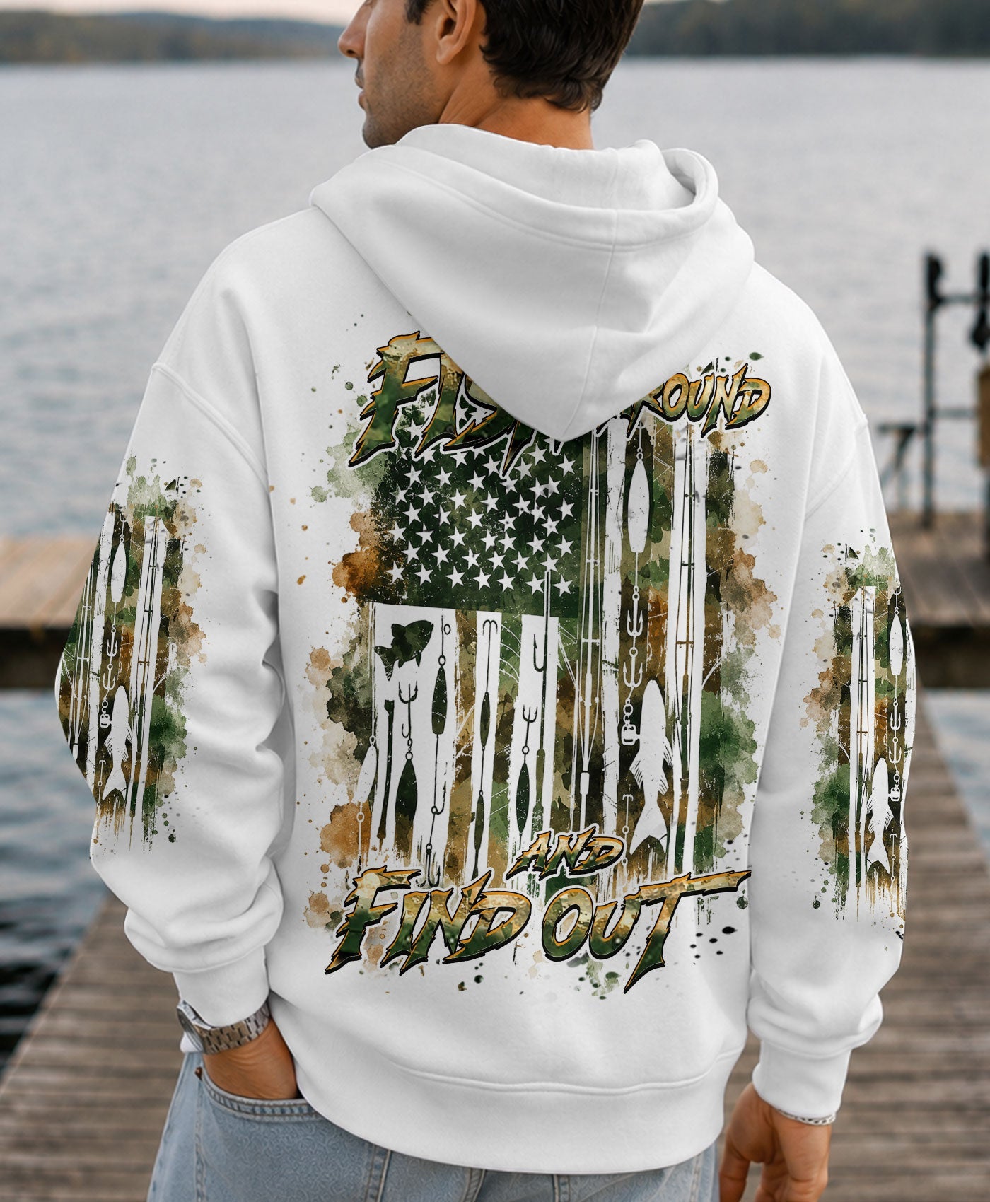FISH AROUND AND FIND OUT FISHING ALL OVER PRINT - TLHN1906263