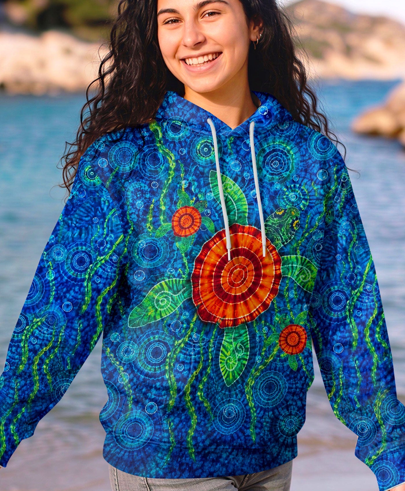 TURTLES UNDERSEA WATERCOLOR ALL OVER PRINT  - TLHN0405262