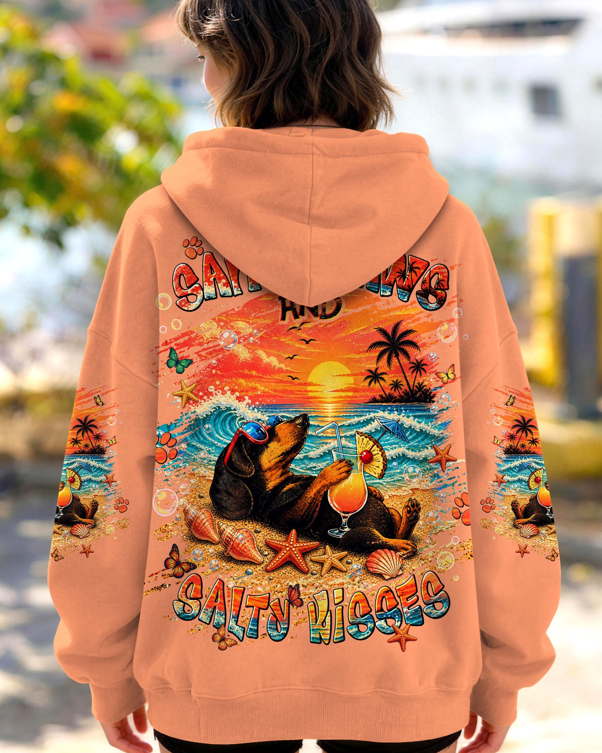 SANDY PAWS AND SALTY KISSES DACHSHUND DOG KIDS ALL OVER PRINT - TLNT2205264