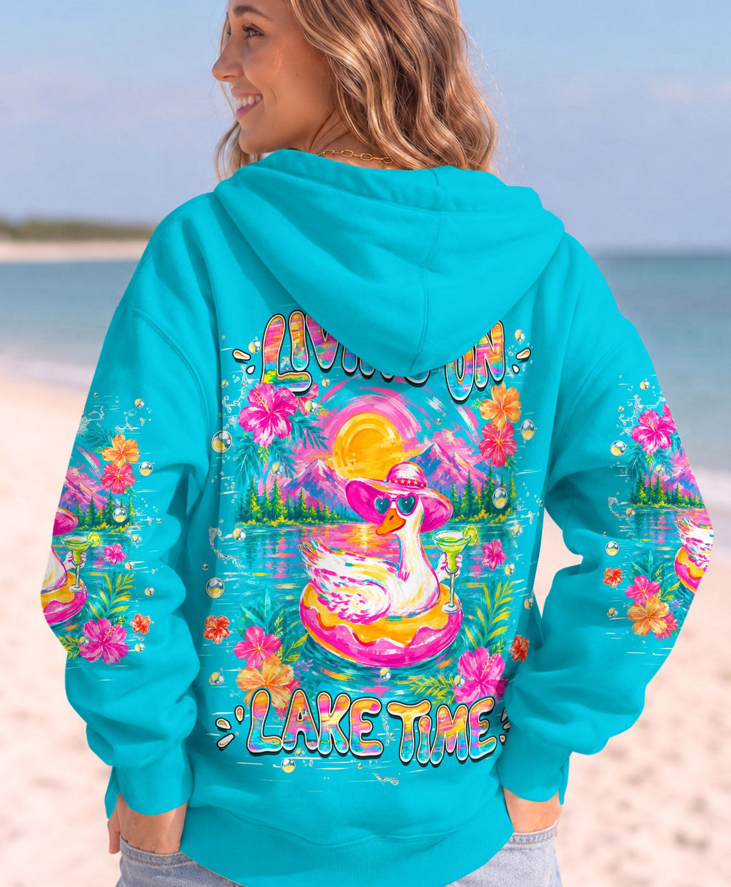 LIVING ON LAKE TIME GOOSE ALL OVER PRINT   - TLHN2205263