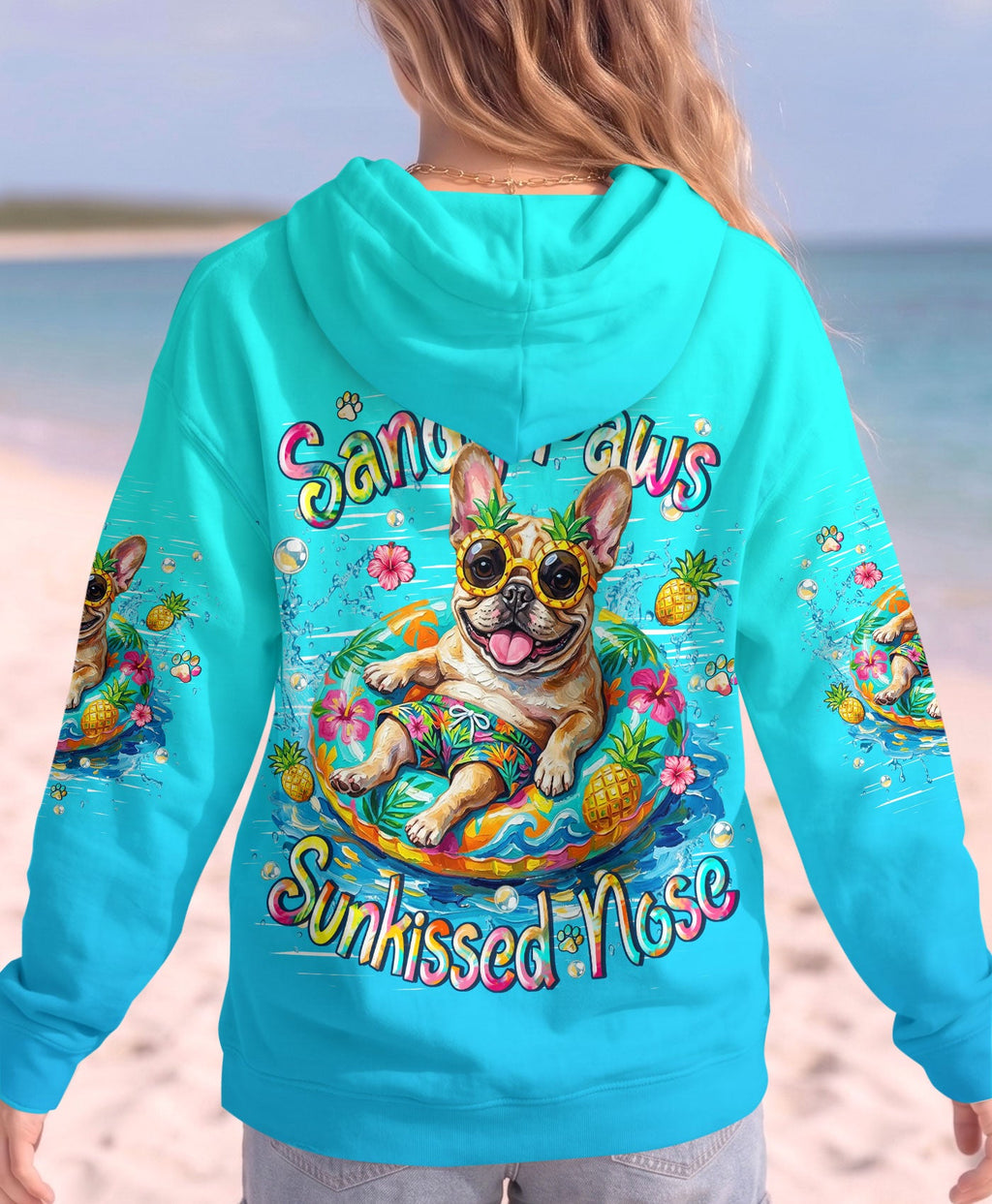 SANDY PAWS SUNKISSED NOSE FRENCH BULLDOG ALL OVER PRINT - TLHN0505261