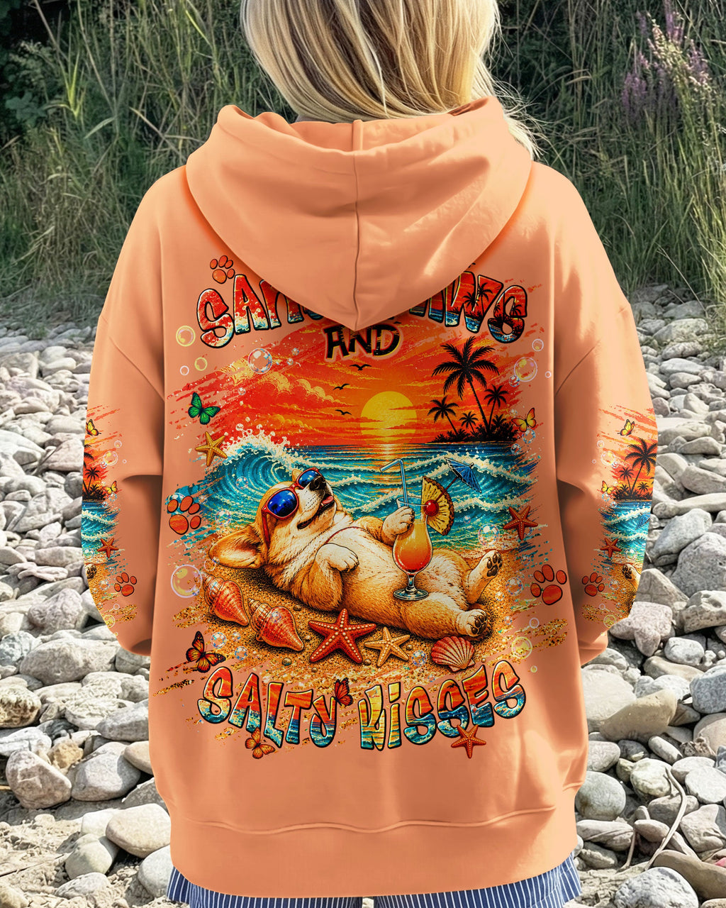 SANDY PAWS AND SALTY KISSES CORGI DOG ALL OVER PRINT  - TLNT1805263