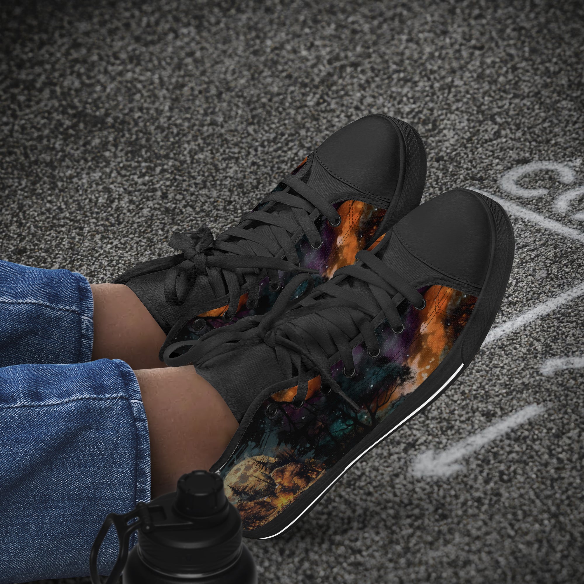 MAKING MEMORIES ONE CAMPFIRE AT A TIME BIGFOOT HIGH TOP CANVAS SHOES - TLNO2409245 jet