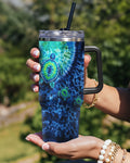 SEA TURTLE BLUE OCEAN SWIRL TUMBLER   - TLNO1304264