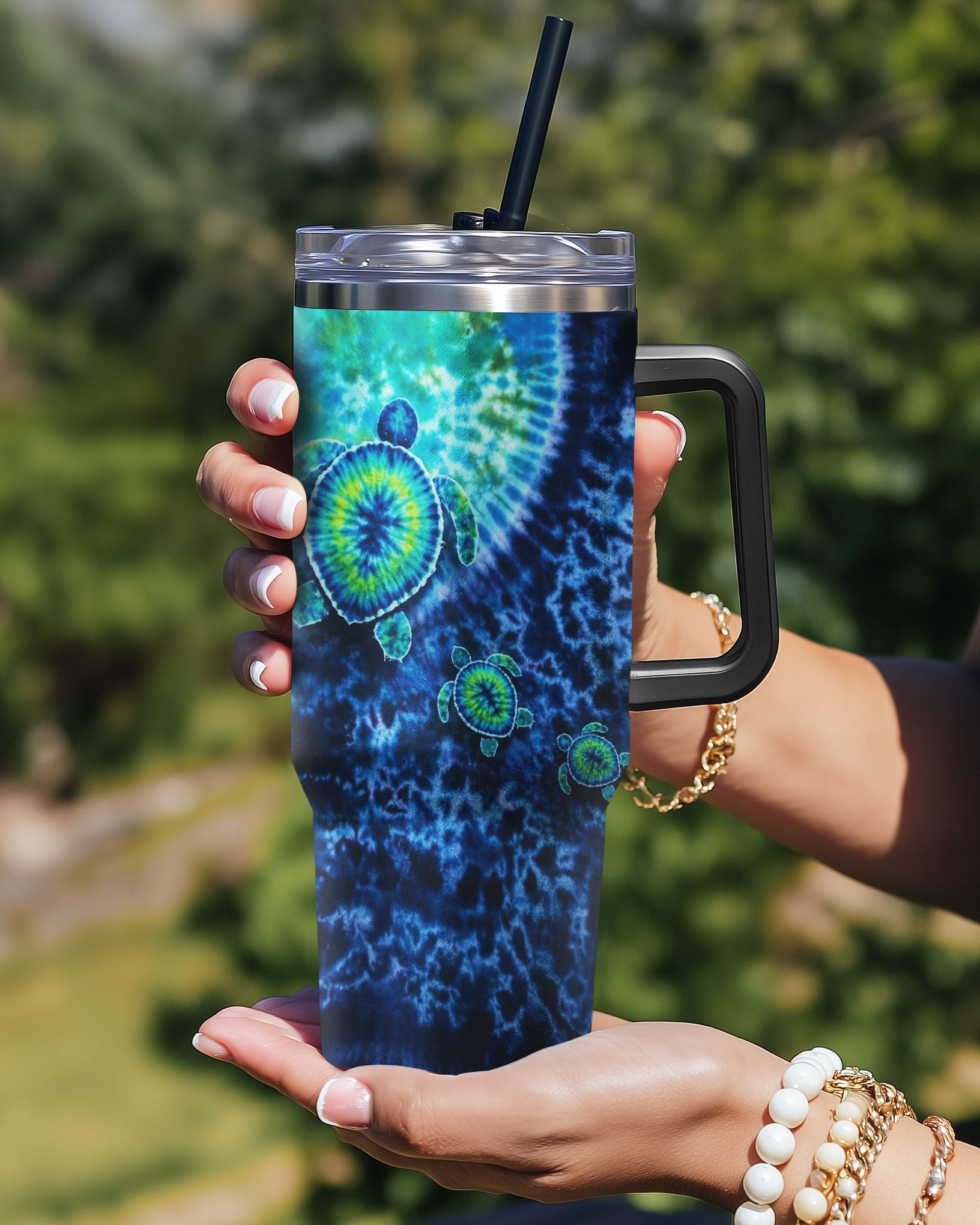 SEA TURTLE BLUE OCEAN SWIRL TUMBLER   - TLNO1304264