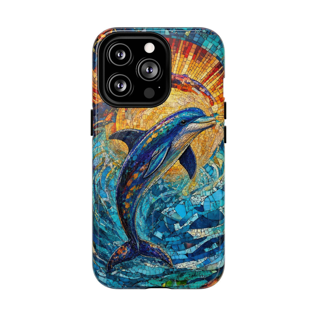 DOLPHIN STAINED GLASS MAGNETIC PHONE CASE  - TLTW1305265