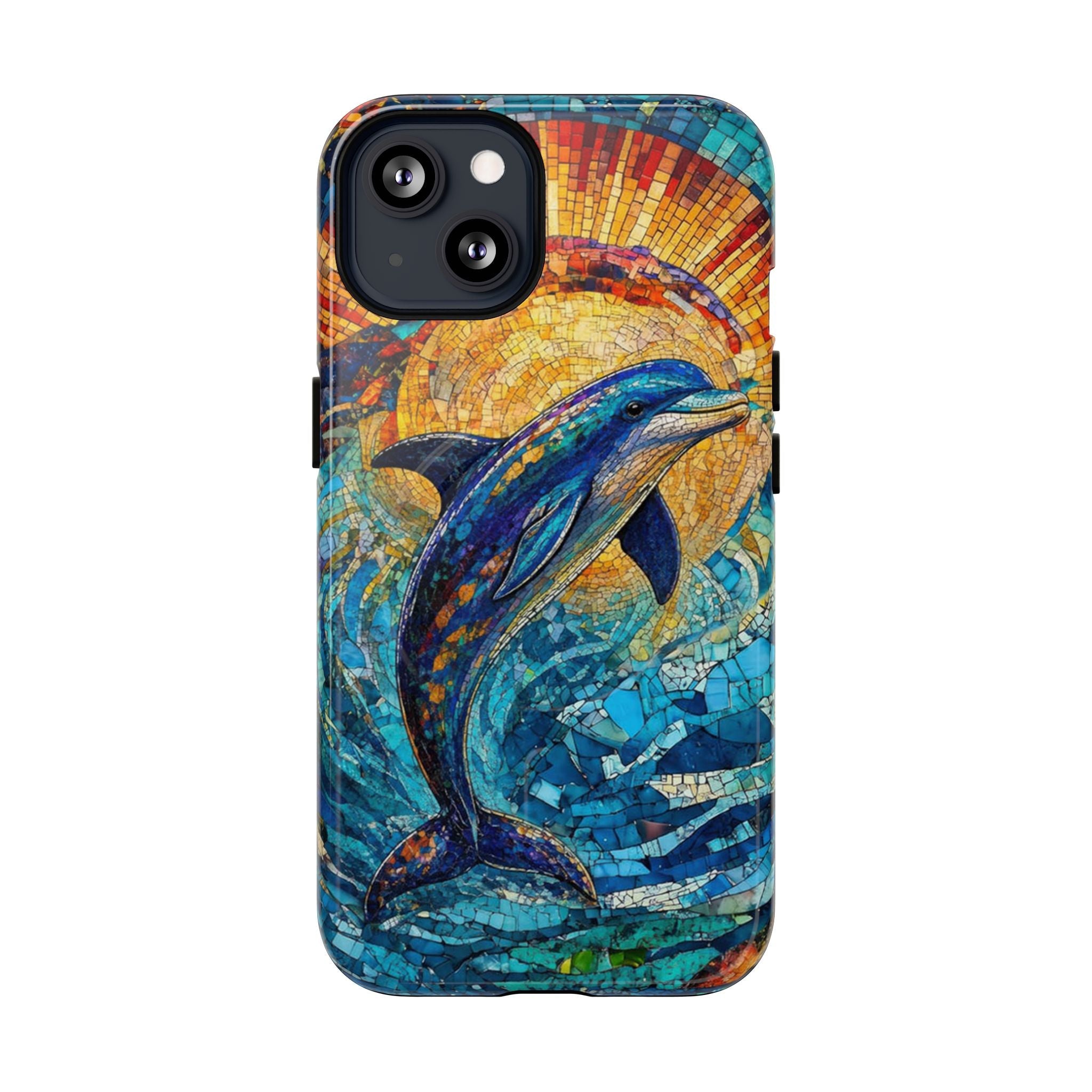 DOLPHIN STAINED GLASS MAGNETIC PHONE CASE  - TLTW1305265