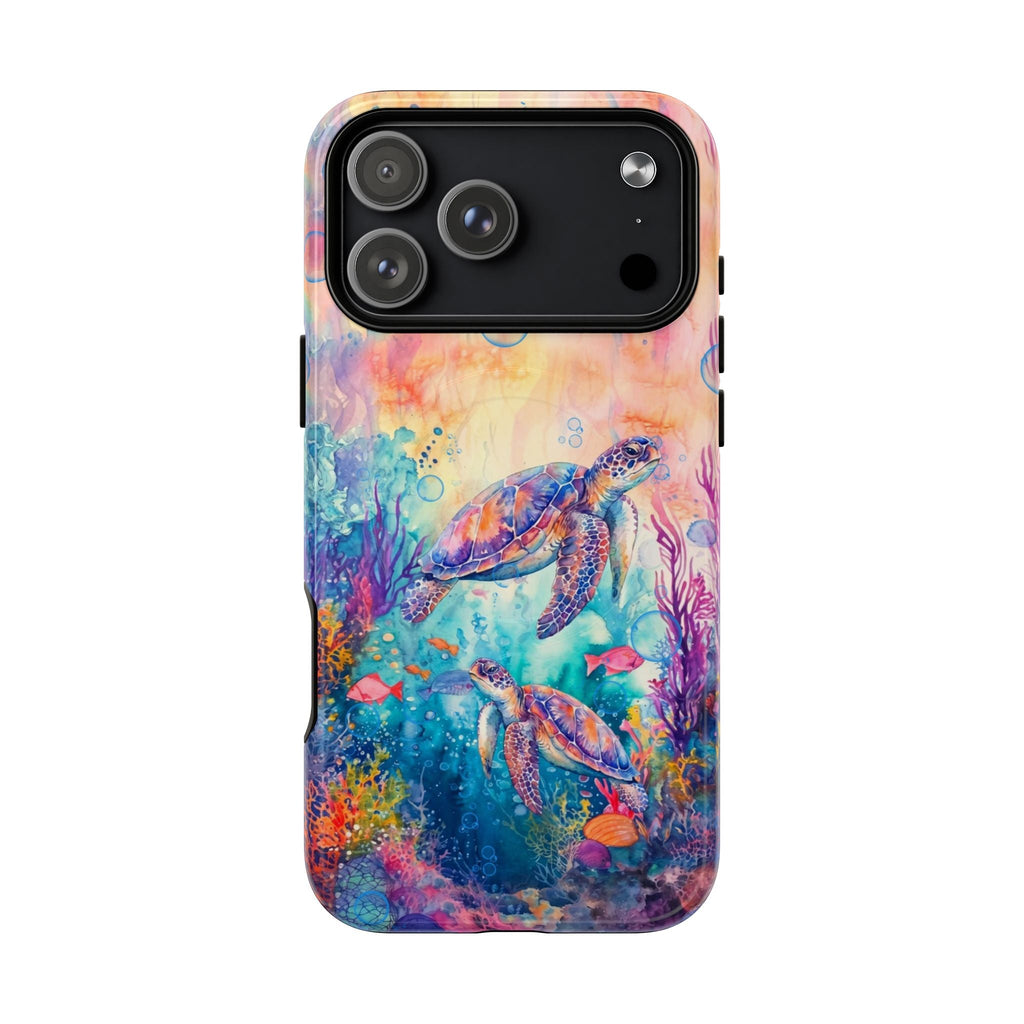 TWO SEA TURTLES UNDERSEA MAGNETIC PHONE CASE  - TLHN1805264