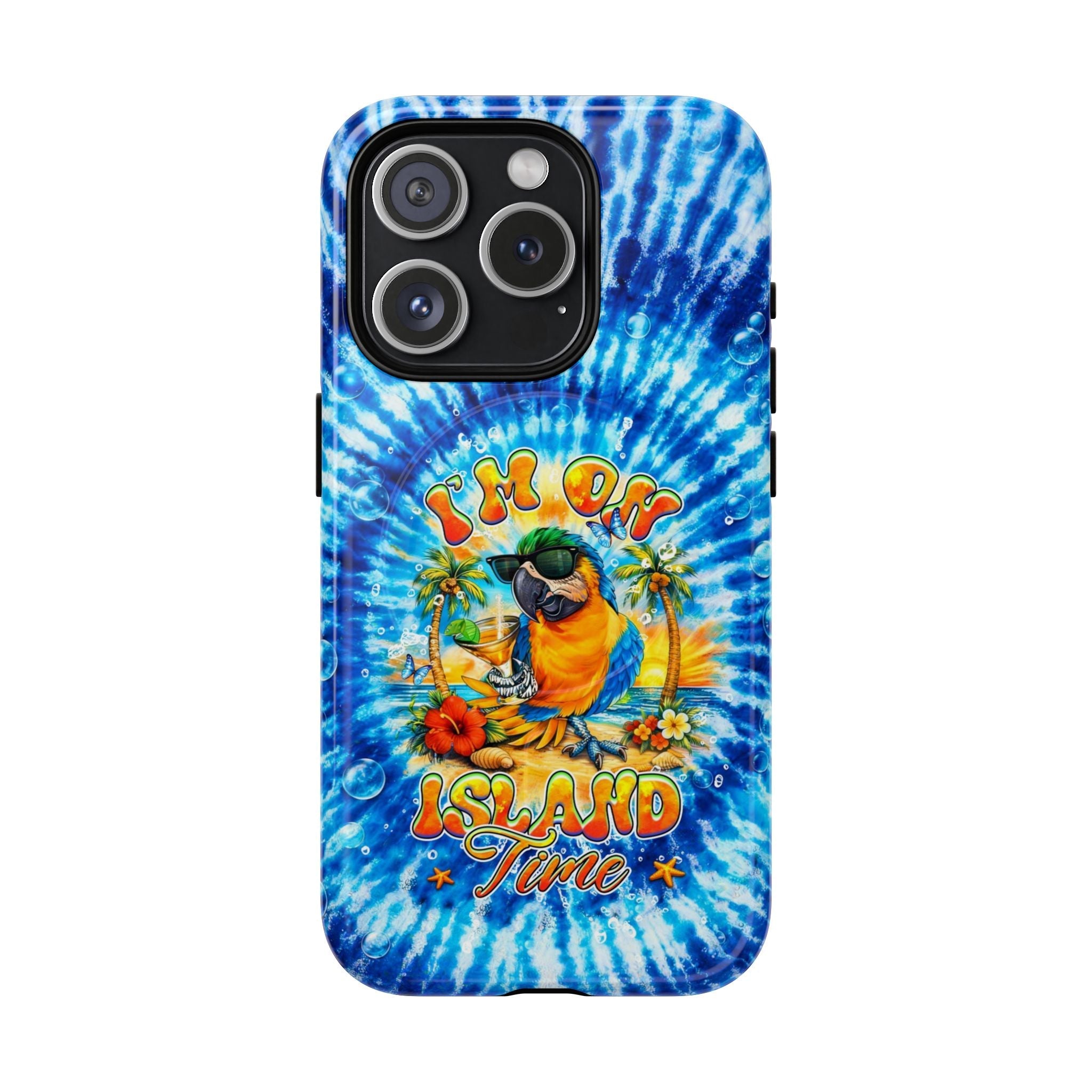 I'M ON ISLAND TIME PARROT  MAGNETIC PHONE CASE  - TLHG1604261