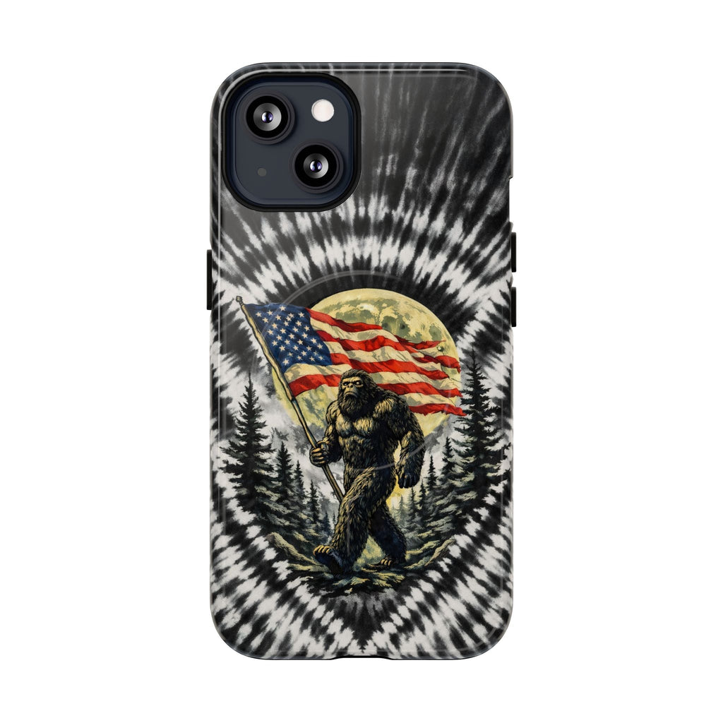 BIGFOOT WITH FLAG MOON SWIRL MAGNETIC PHONE CASE  - TLNT0805261