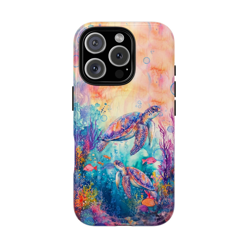 TWO SEA TURTLES UNDERSEA MAGNETIC PHONE CASE  - TLHN1805264