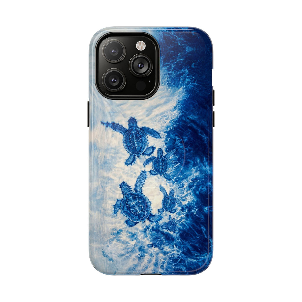 SEA TURTLE FAMILY WAVES MAGNETIC PHONE CASE  - TLTW1704264
