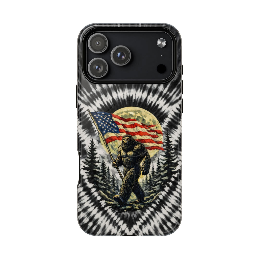 BIGFOOT WITH FLAG MOON SWIRL MAGNETIC PHONE CASE  - TLNT0805261