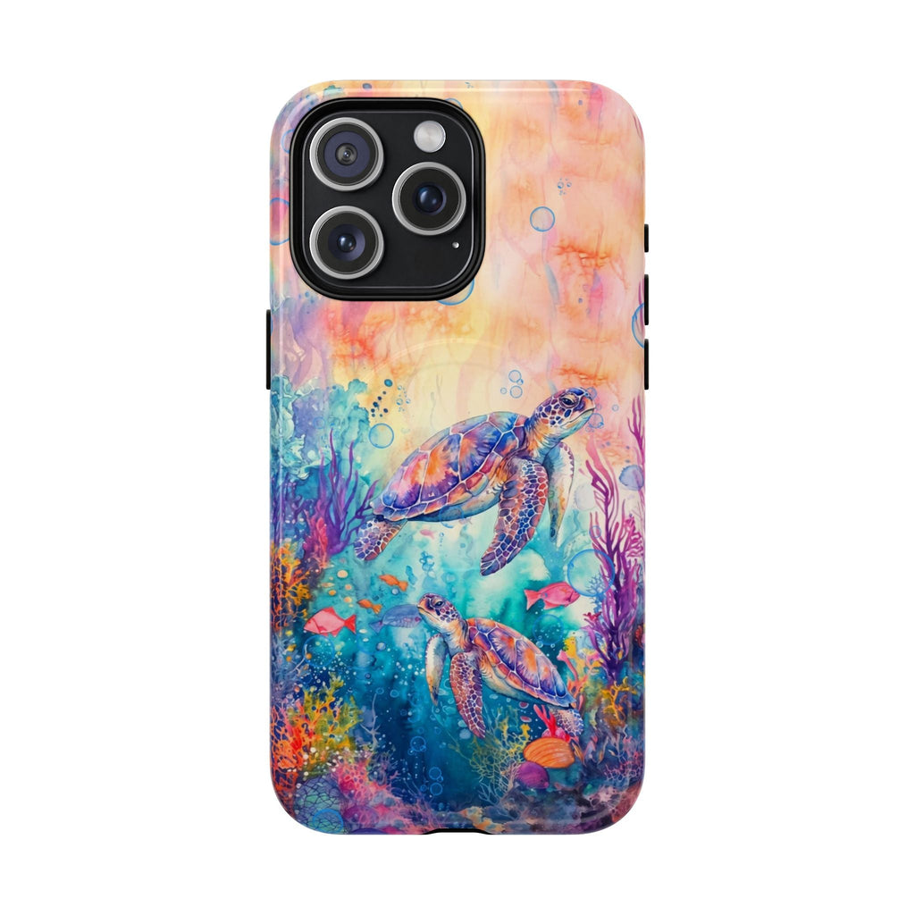 TWO SEA TURTLES UNDERSEA MAGNETIC PHONE CASE  - TLHN1805264