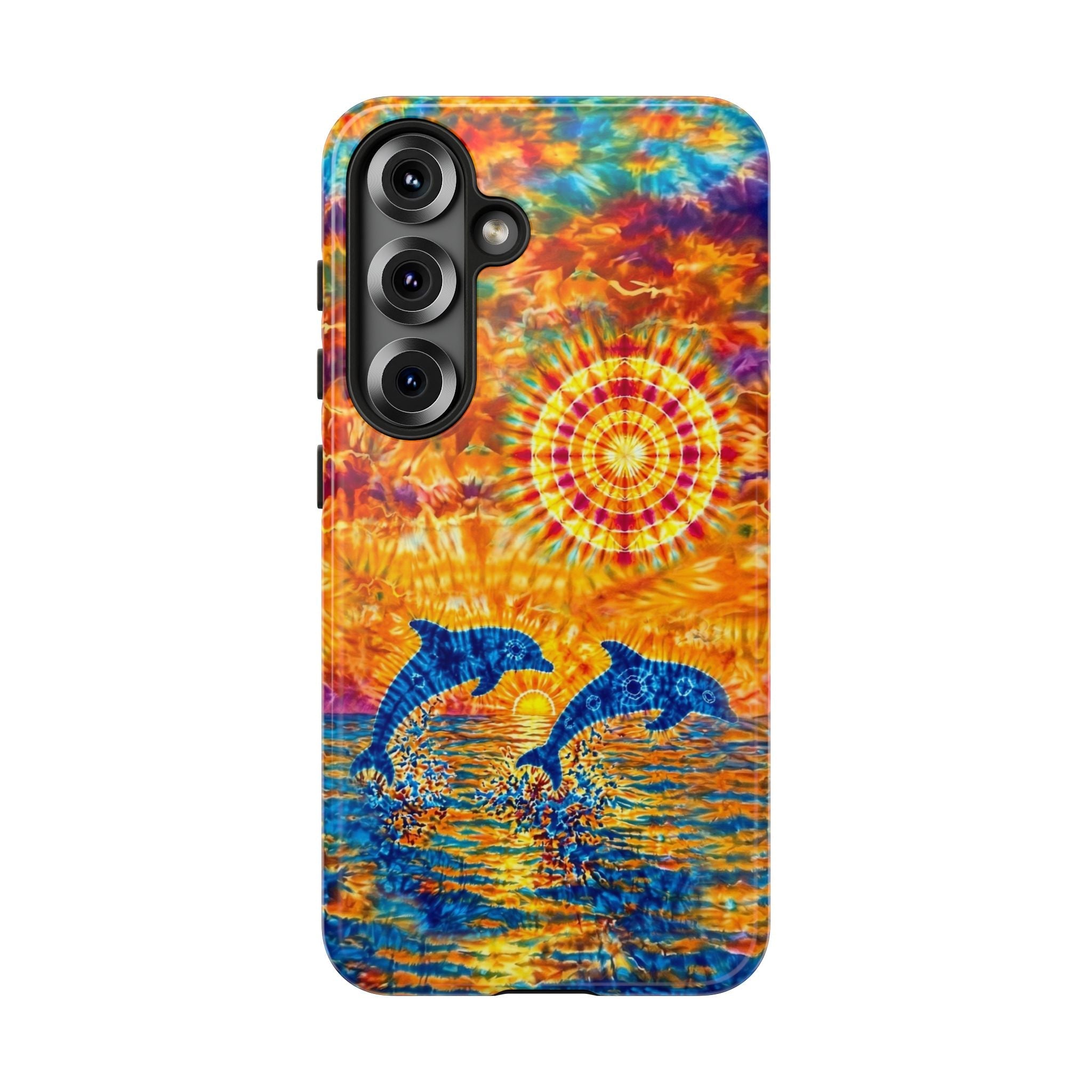 TWO DOLPHINS SUNSET WATERCOLOR PATTERN  PHONE CASE   - TLHN1205264