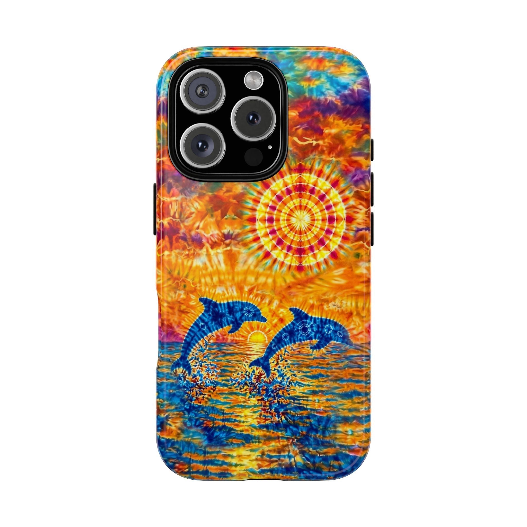 TWO DOLPHINS SUNSET WATERCOLOR PATTERN  PHONE CASE   - TLHN1205264
