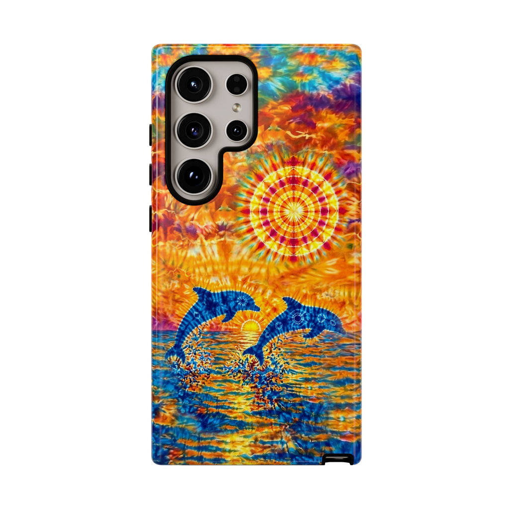 TWO DOLPHINS SUNSET WATERCOLOR PATTERN  PHONE CASE   - TLHN1205264