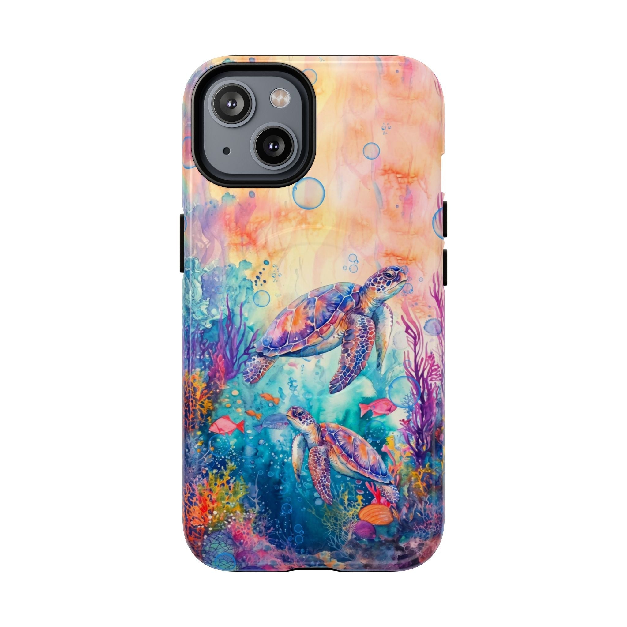 TWO SEA TURTLES UNDERSEA MAGNETIC PHONE CASE  - TLHN1805264