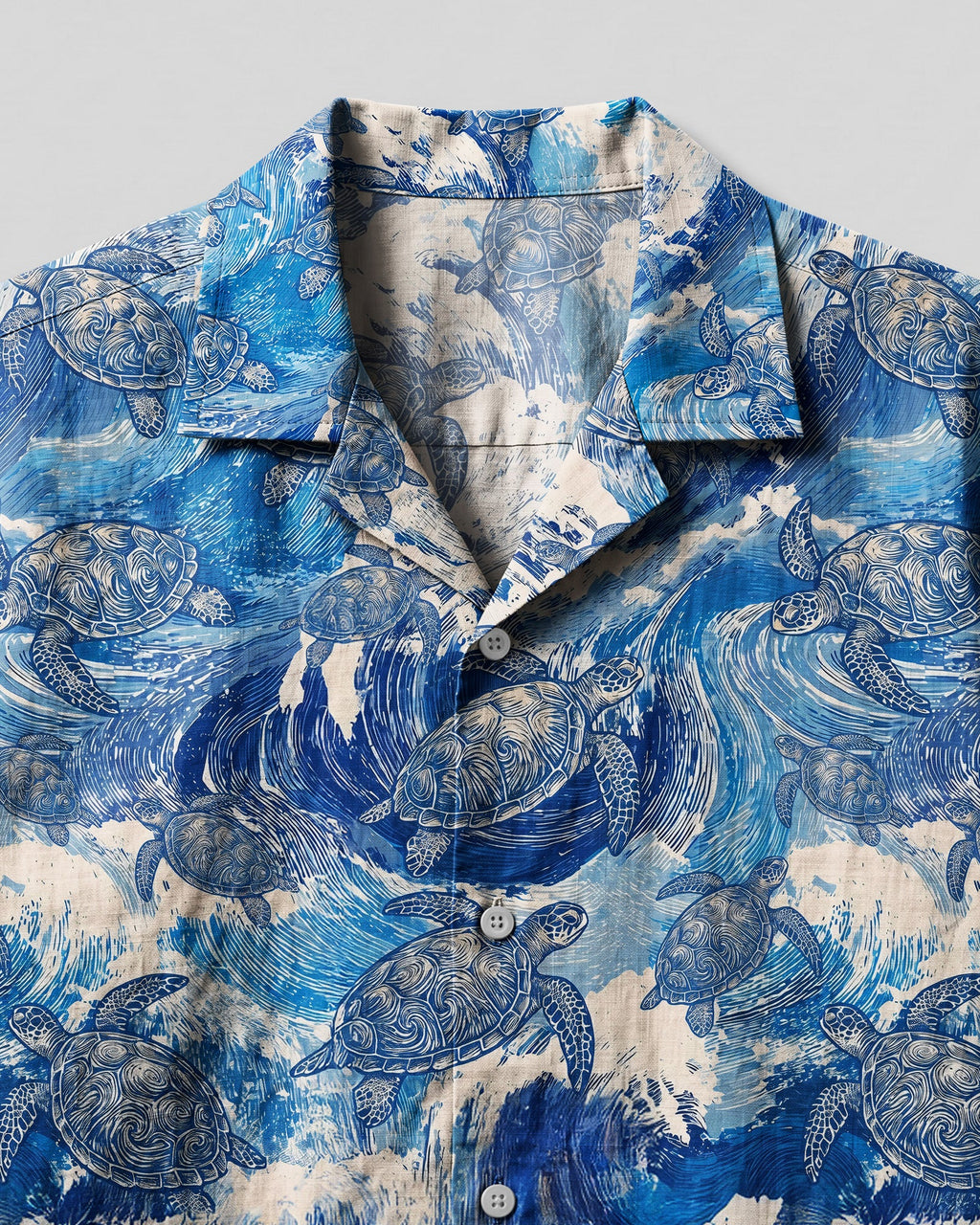 OCEAN TURTLE WAVES CAMP SHIRT - TYQY0207264