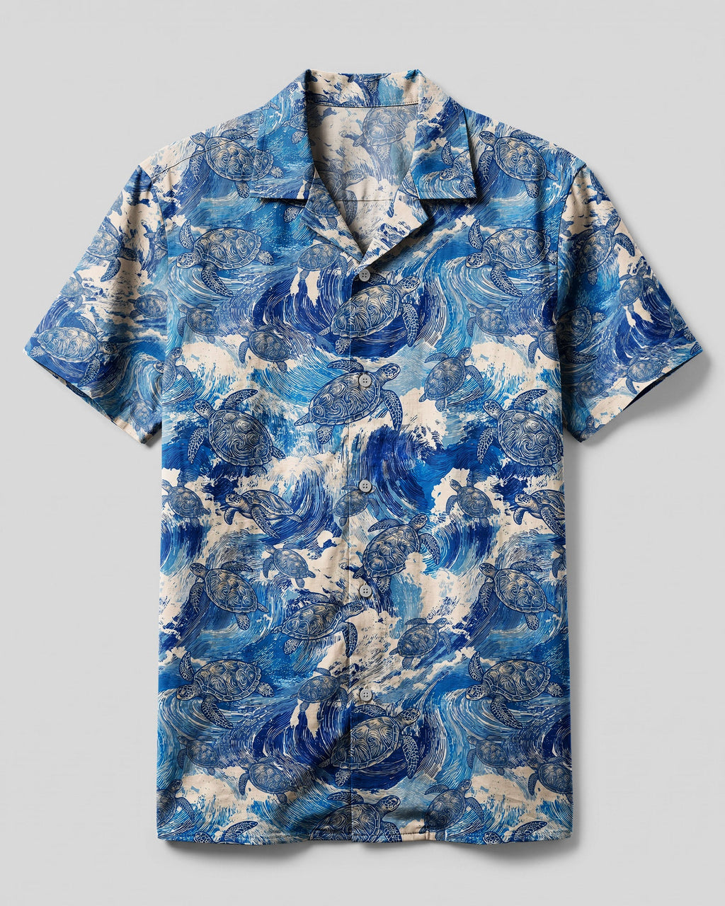 OCEAN TURTLE WAVES CAMP SHIRT - TYQY0207264
