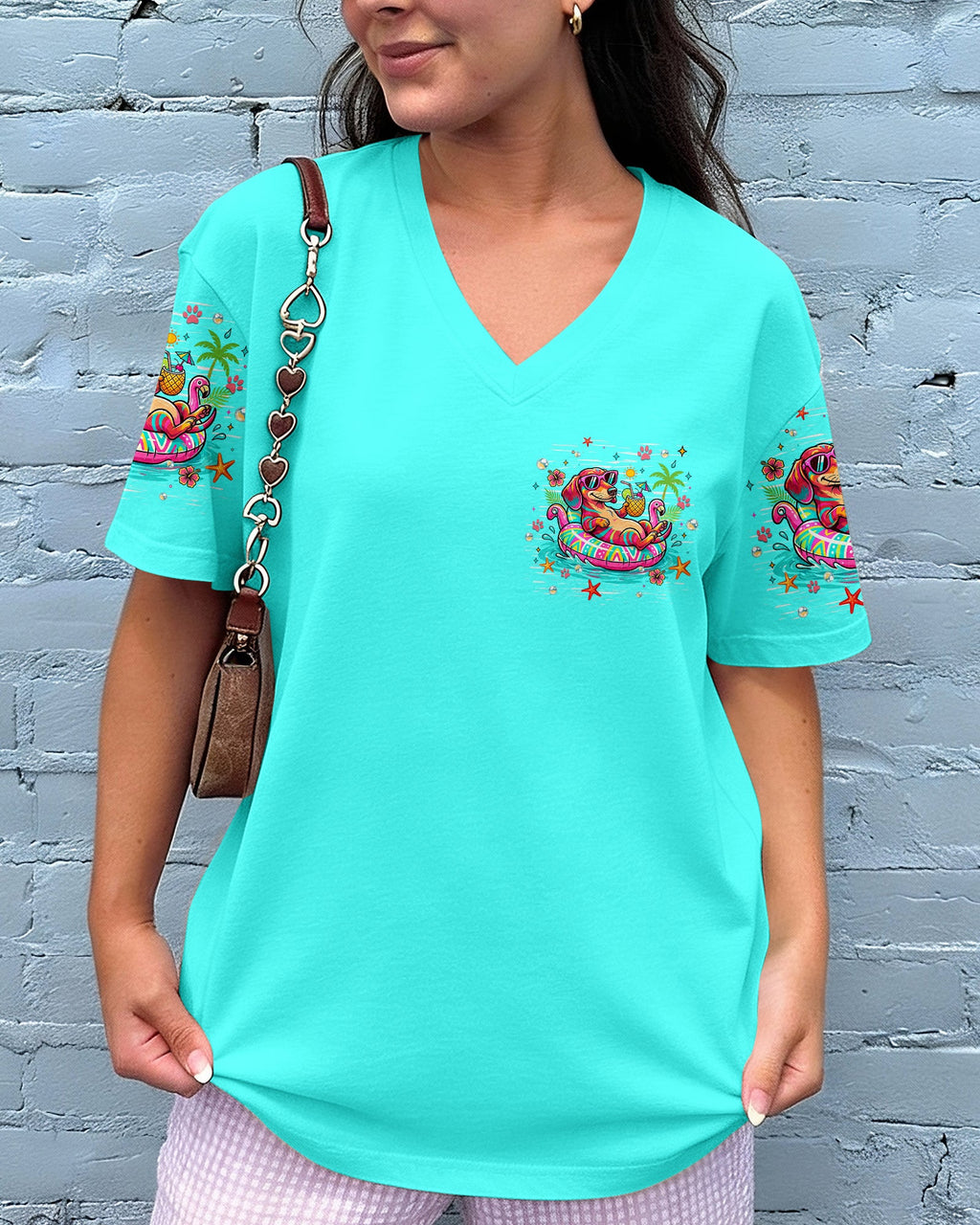 FLOAT DRINK TAN REPEAT DACHSHUND DOG ALL OVER PRINT  - TLHN1806263