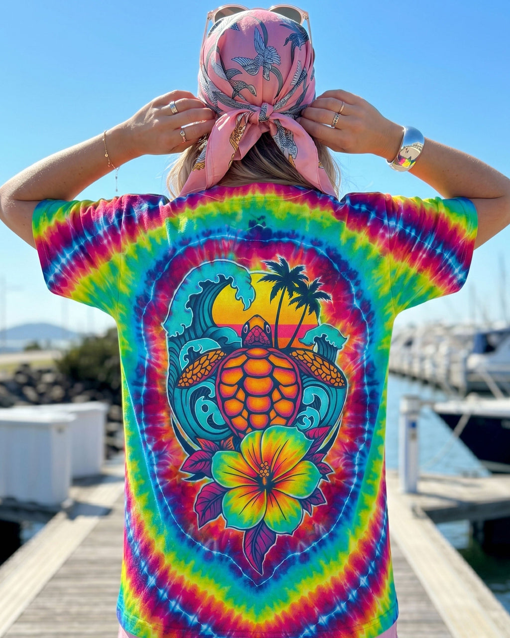 SEA TURTLE SUNSET SWIRL ALL OVER PRINT - TLTW2506261