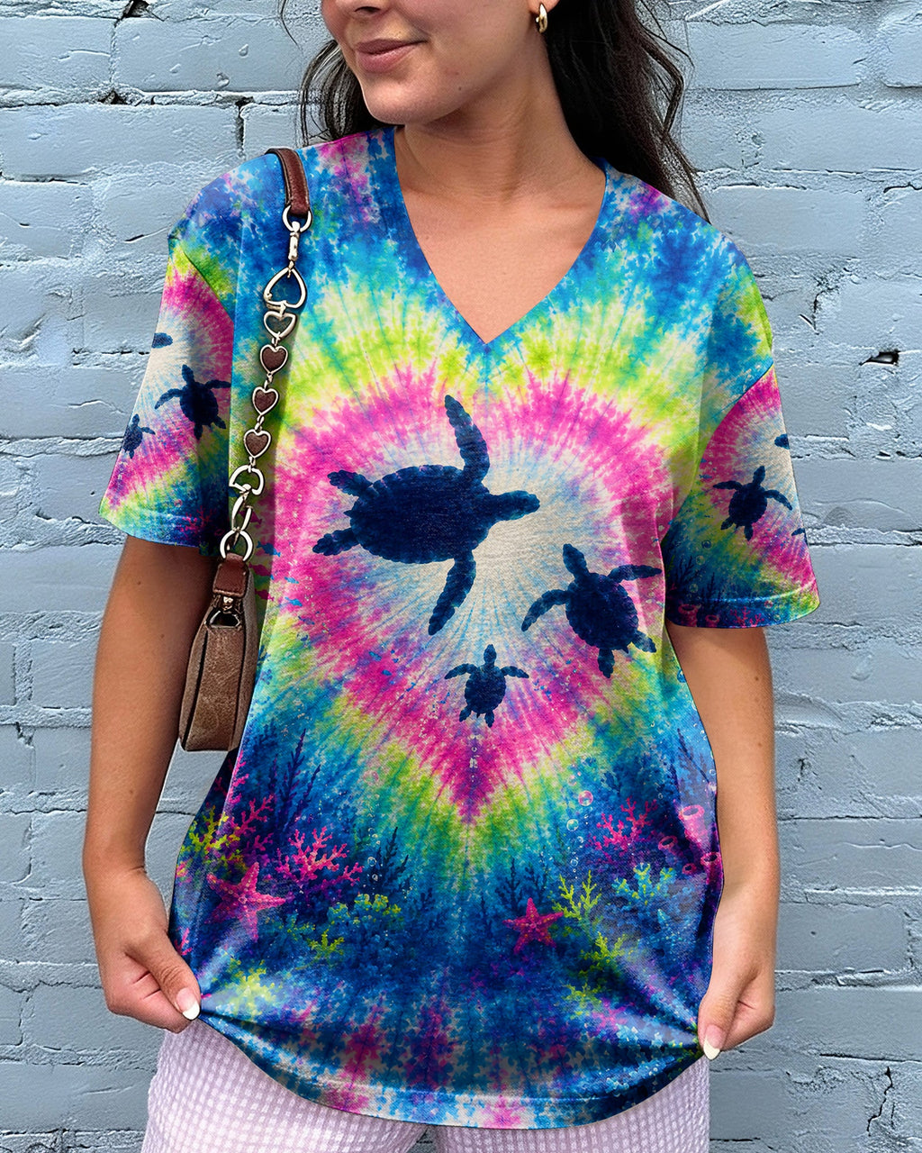 UNDERWATER TURTLES FAMILY HEART BURST ALL OVER PRINT  - TLNT2506261