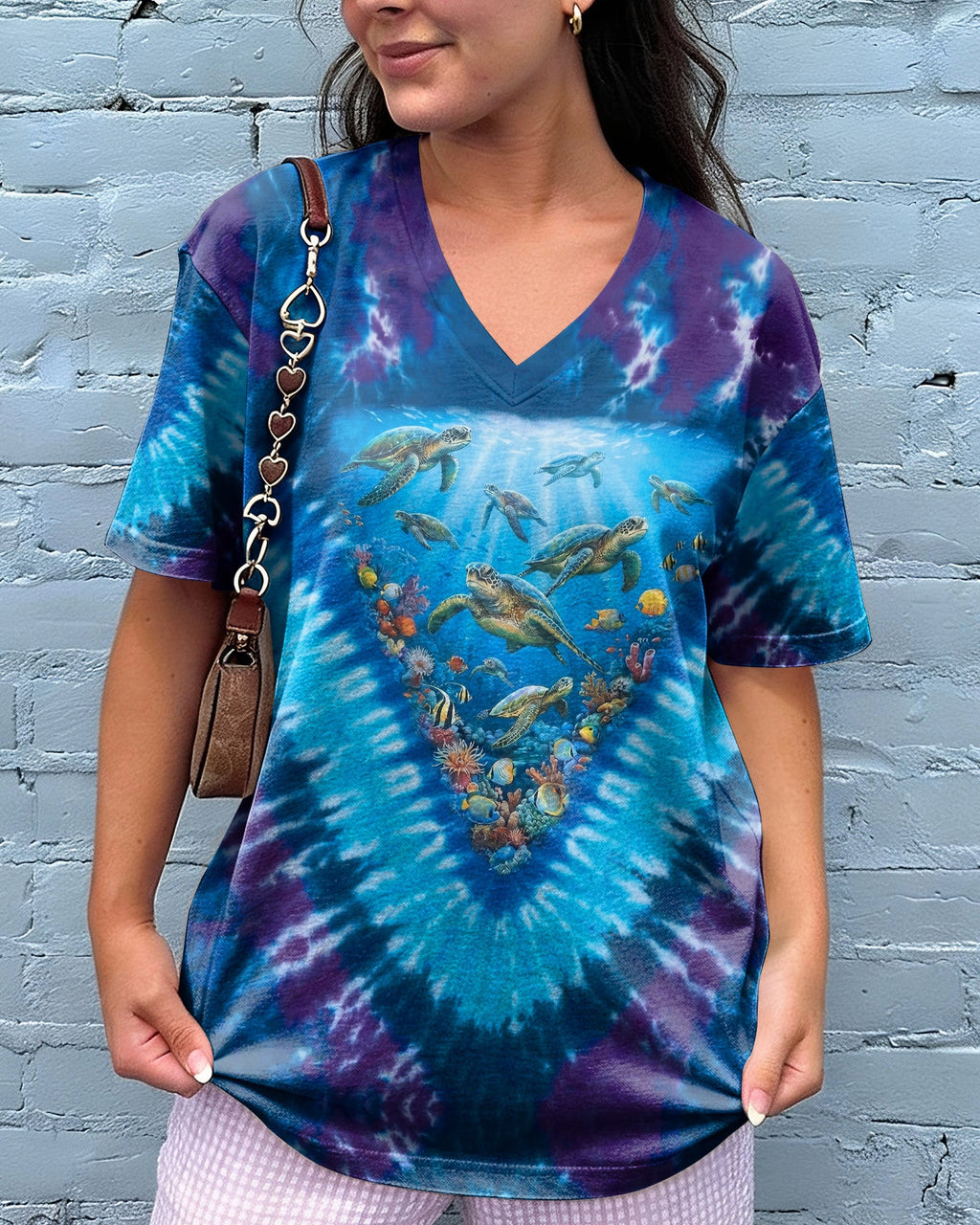 SALTWATER HEALS EVERYTHING OCEAN BLUE TURTLE BURST ALL OVER PRINT - TY0906261