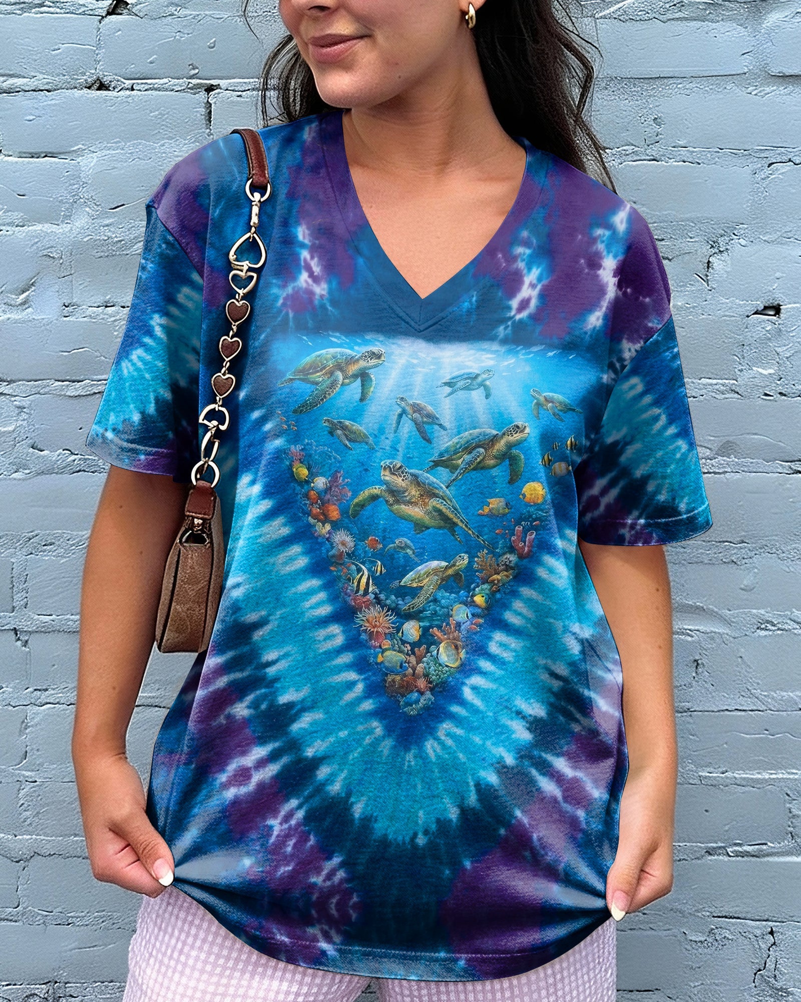 SALTWATER HEALS EVERYTHING OCEAN BLUE TURTLE BURST ALL OVER PRINT - TY0906261