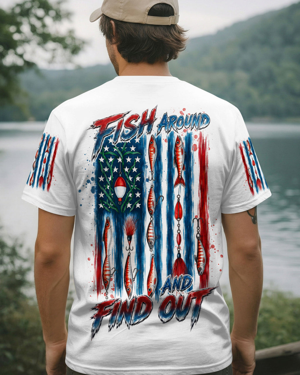 FISH AROUND AND FIND OUT FISHING ALL OVER PRINT - TLTW0106263
