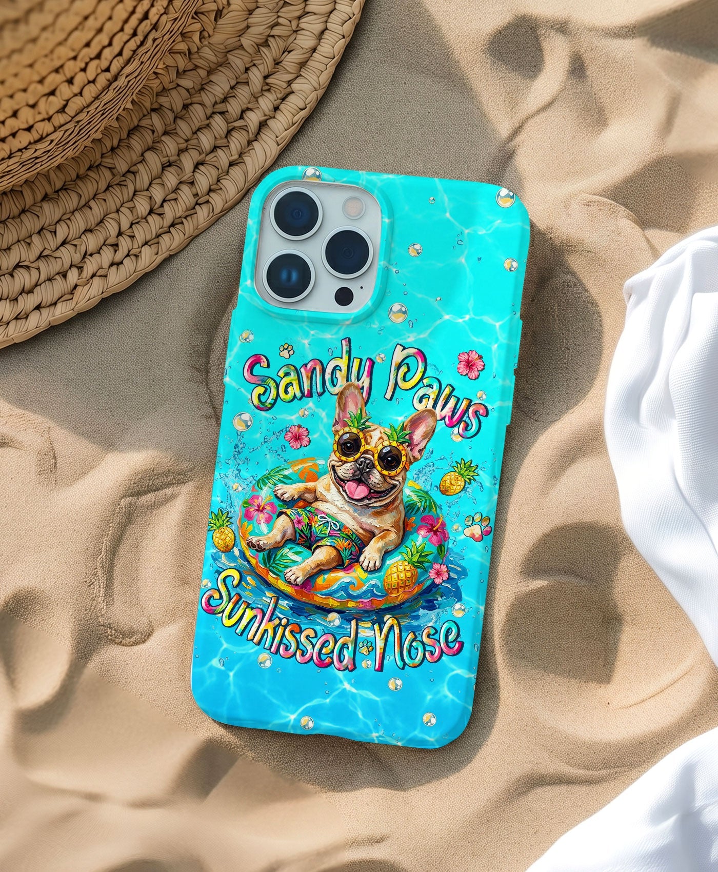SANDY PAWS SUNKISSED NOSE FRENCH BULLDOG PHONE CASE  - TLHN2005264