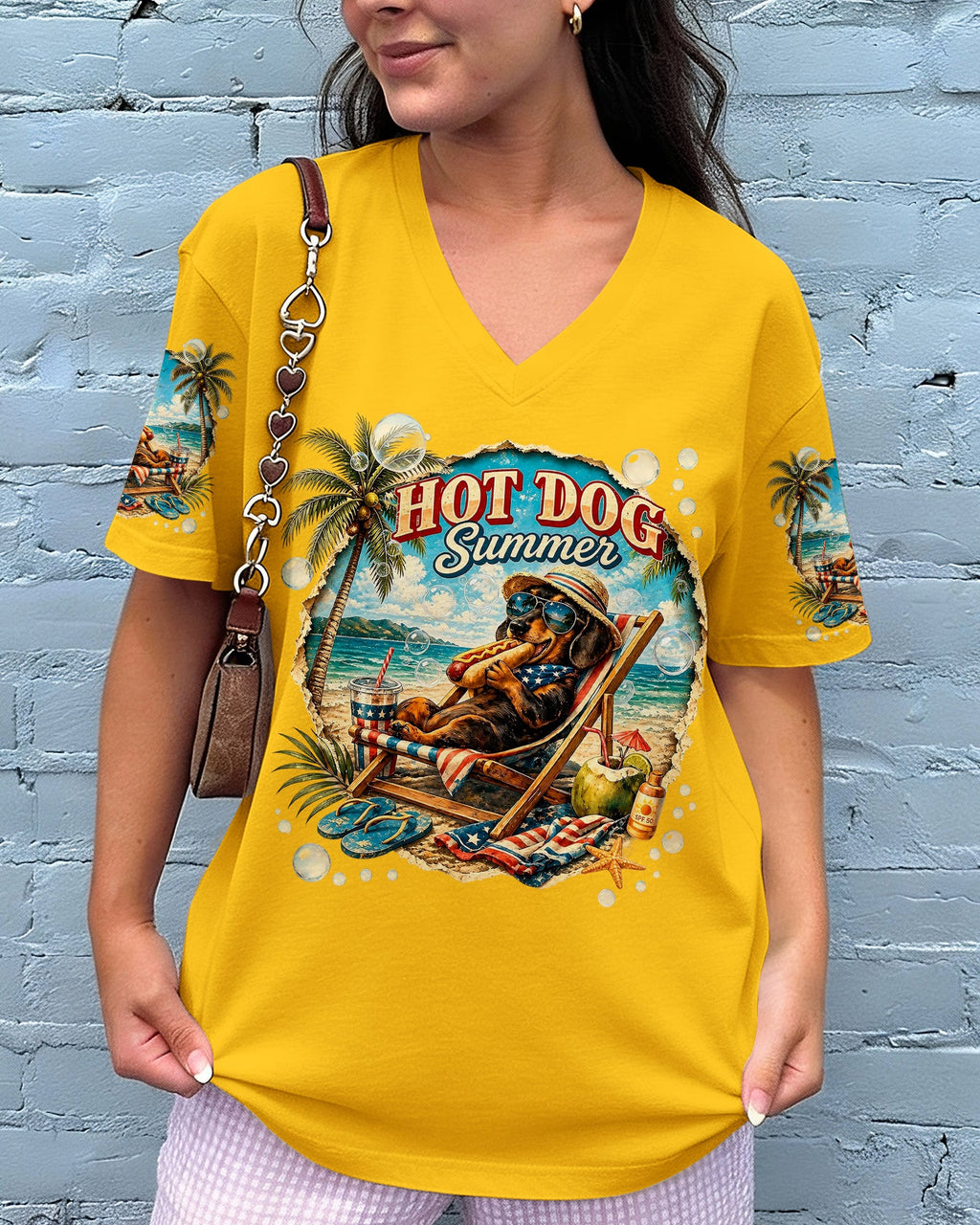 HOT DOG SUMMER DACHSHUND DOG ALL OVER PRINT  - TLHG0605261
