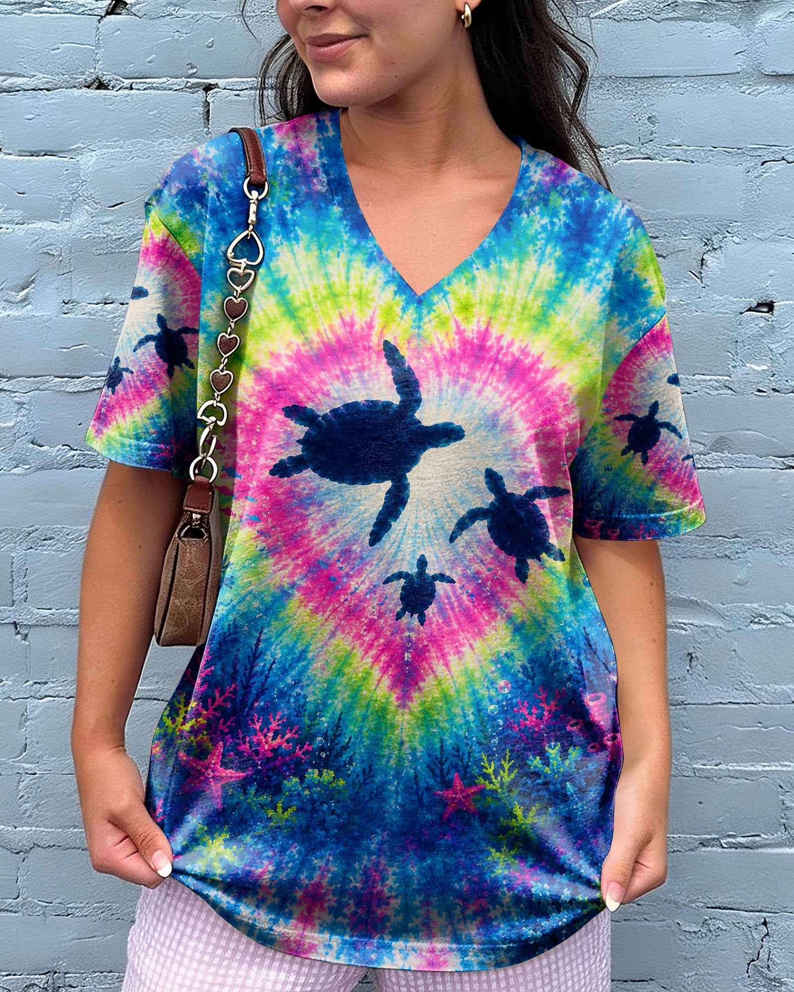 UNDERWATER TURTLES FAMILY HEART BURST ALL OVER PRINT  - TLNT2506261