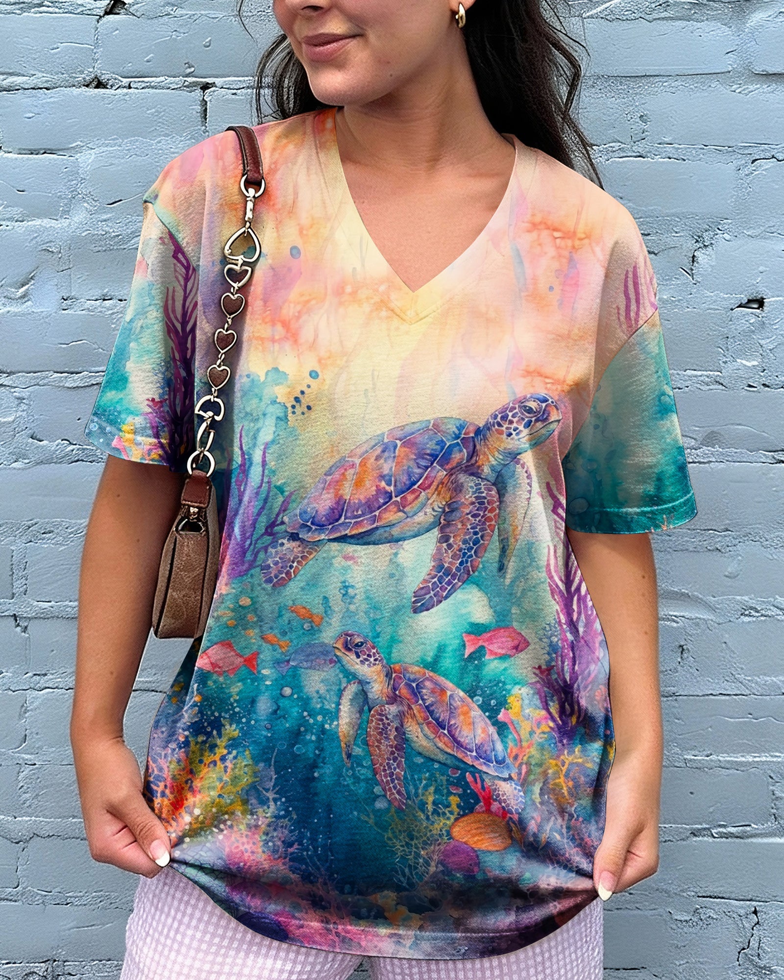 SALTWATER HEALS EVERYTHING TURTLE ALL OVER PRINT  - TLHN2104261