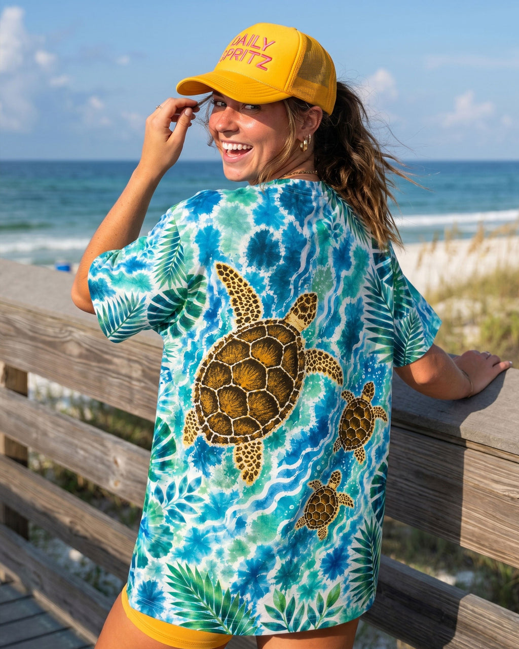 TROPICAL TURTLES VIBRANT OCEAN ALL OVER PRINT  - TLTW2406261