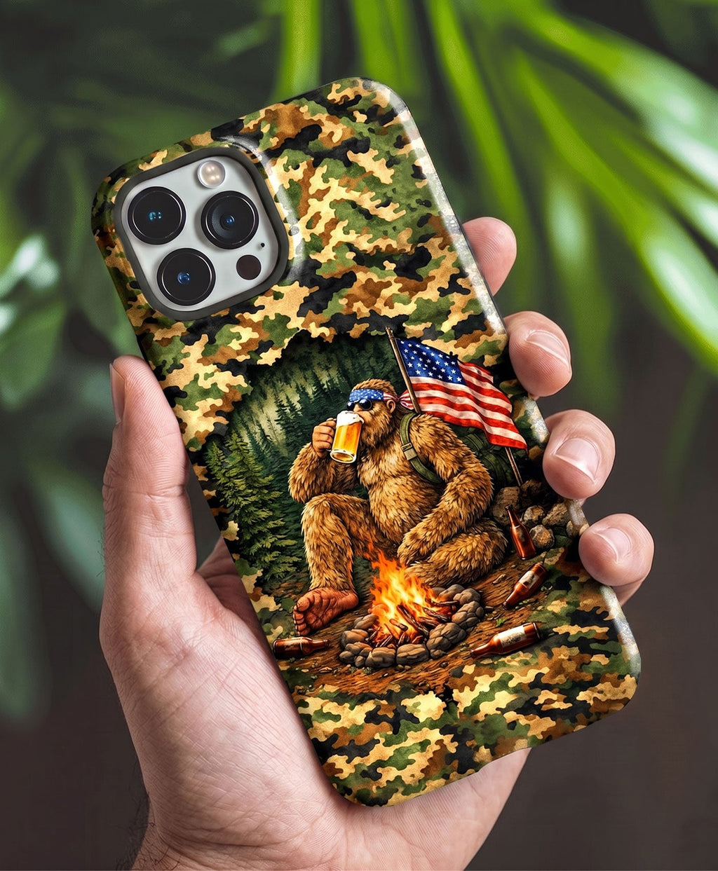 BIGFOOT CAMPFIRE CAMOUFLAGE PHONE CASE   - TLHN1604264