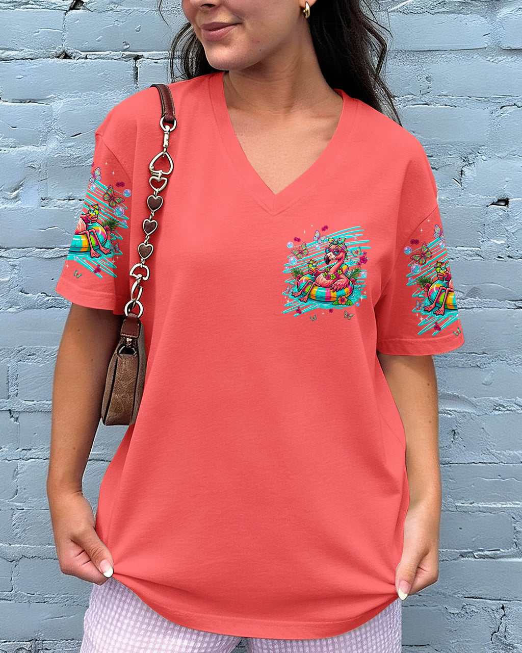 GO WITH THE FLOW FLAMINGO ALL OVER PRINT  - TLNT1806263