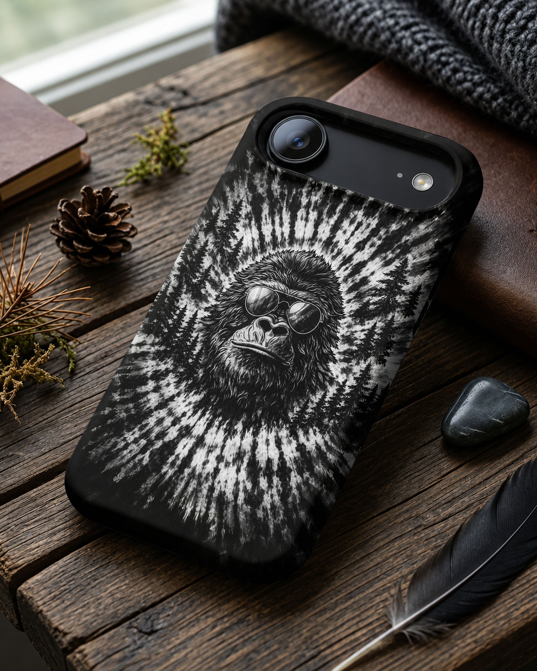 BIGFOOT BLACK & WHITE SWIRL  PHONE CASE  - TLTW2205262