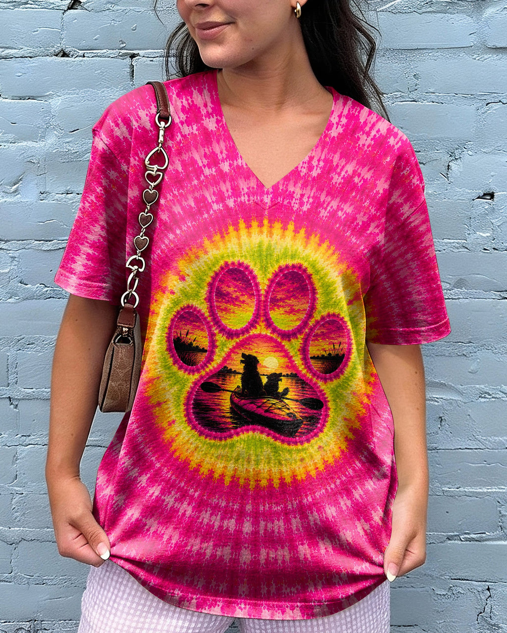 PAW PRINT KAYAK DOG SUNSET ALL OVER PRINT - TLNT0207265