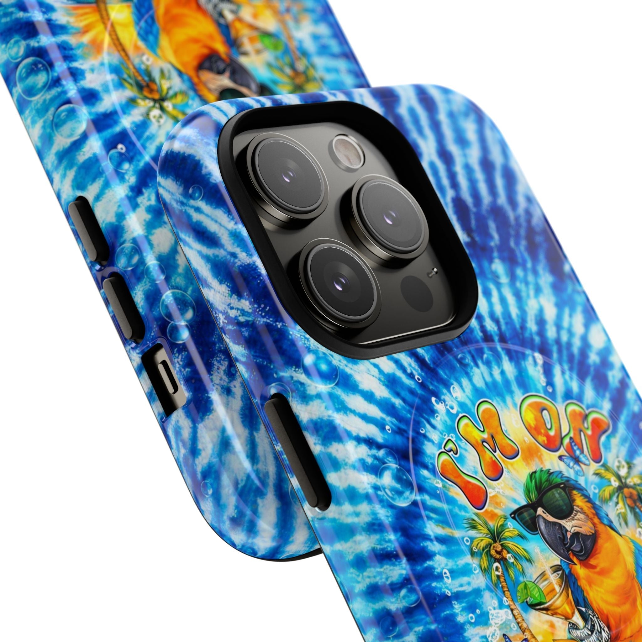 I'M ON ISLAND TIME PARROT  MAGNETIC PHONE CASE  - TLHG1604261