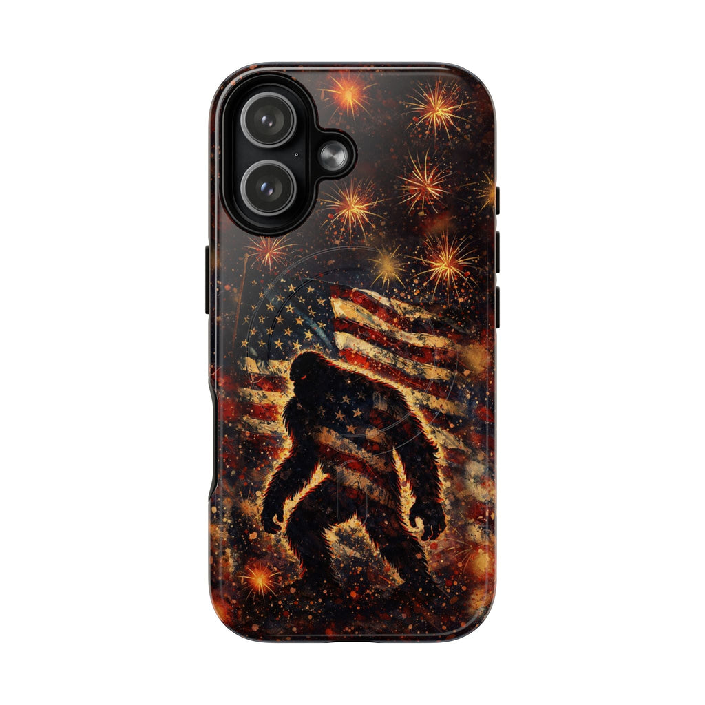BIGFOOT STARS AND STRIPES GRUNGE ART MAGNETIC  PHONE CASE  - TLHN2004264