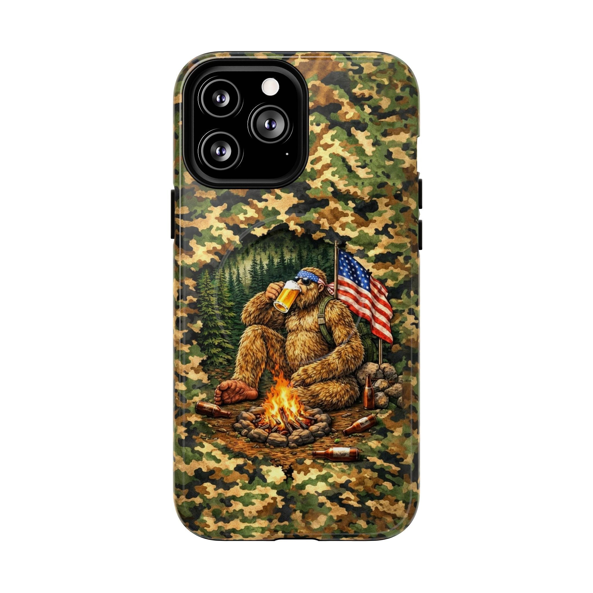 BIGFOOT CAMPFIRE CAMOUFLAGE MAGNETIC PHONE CASE   - TLHN1604264