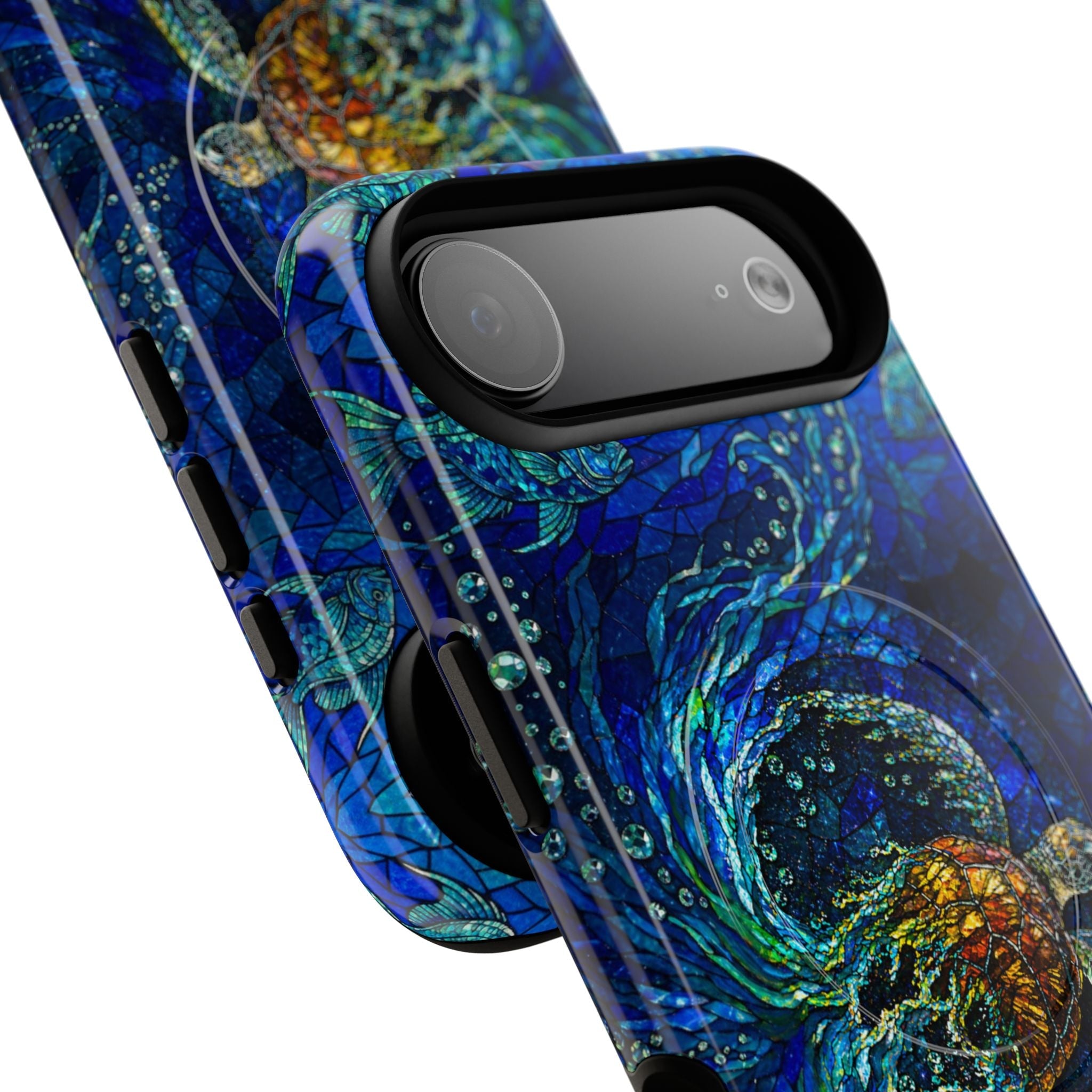 SEA TURTLE OCEAN STAINED GLASS PATTERN MAGNETIC  PHONE CASE  - TLTW2804263
