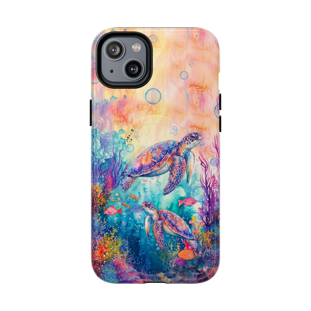 TWO SEA TURTLES UNDERSEA MAGNETIC PHONE CASE  - TLHN1805264