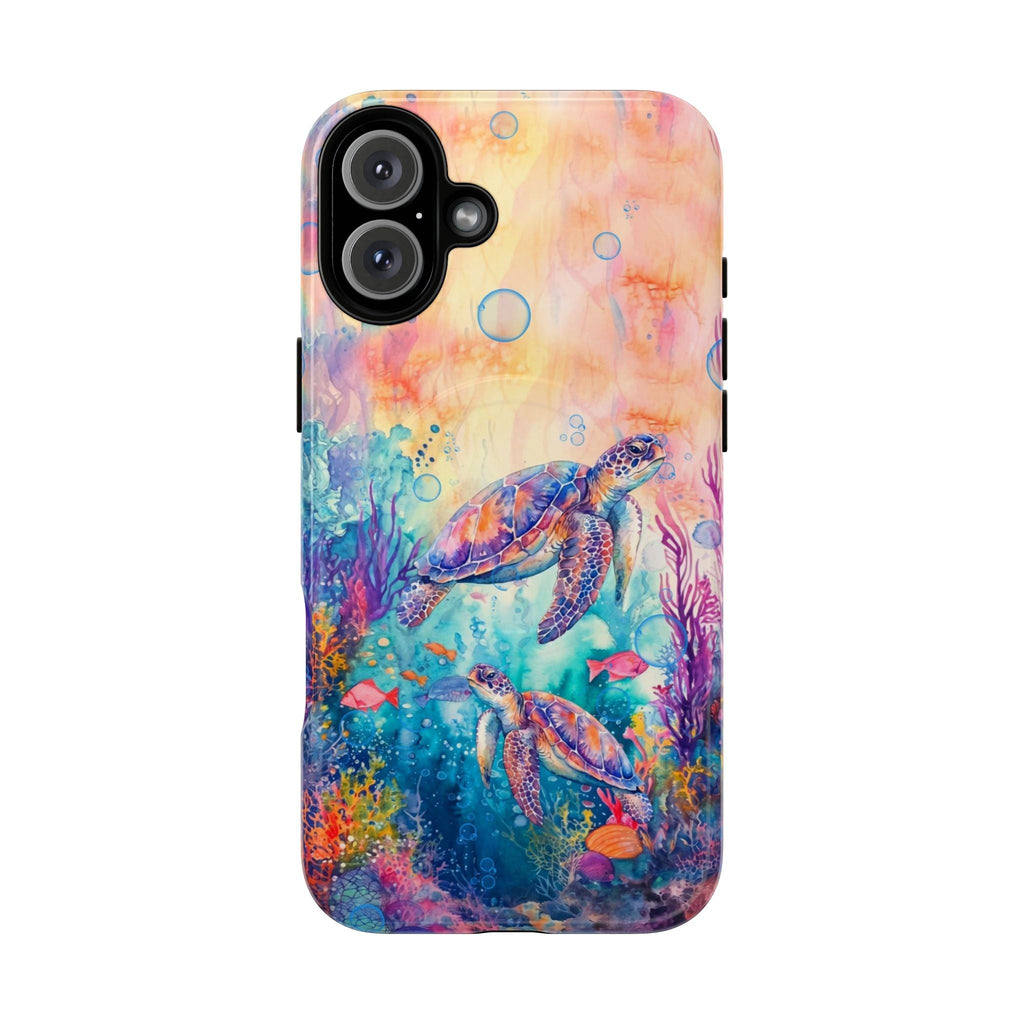 TWO SEA TURTLES UNDERSEA MAGNETIC PHONE CASE  - TLHN1805264